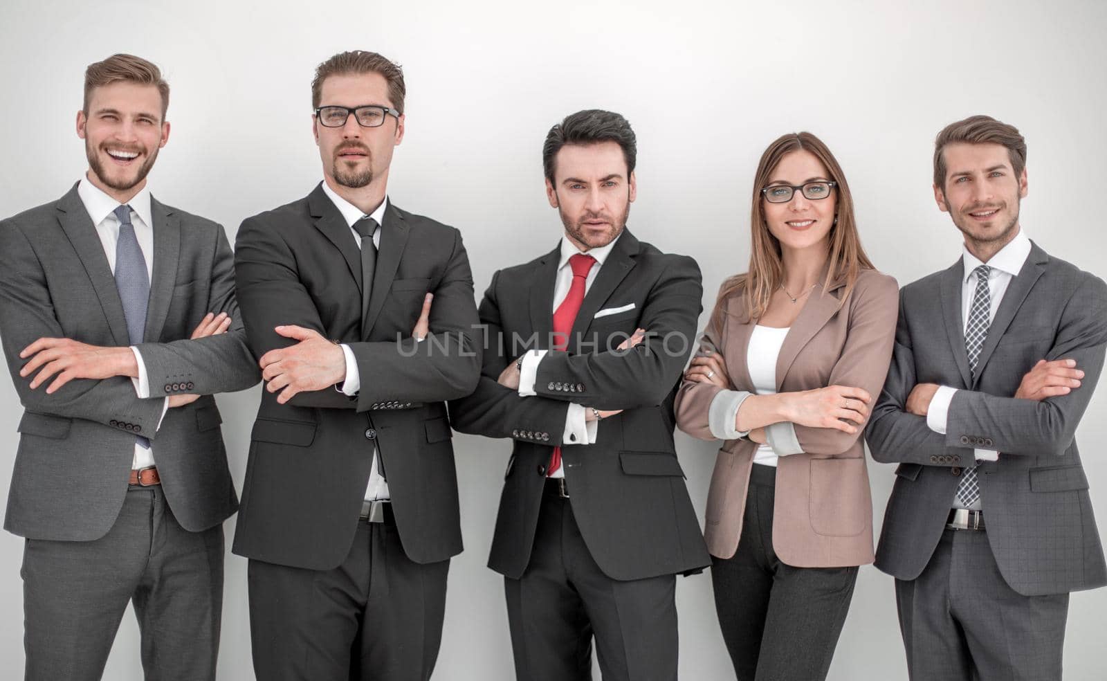 group of successful business people. isolated on light background