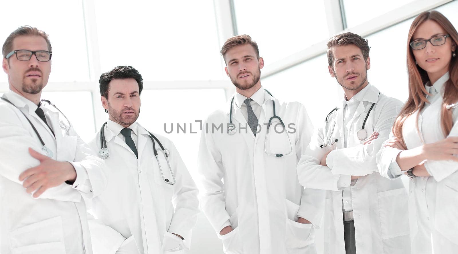 portrait of a group of doctors of the medical center.the concept of health