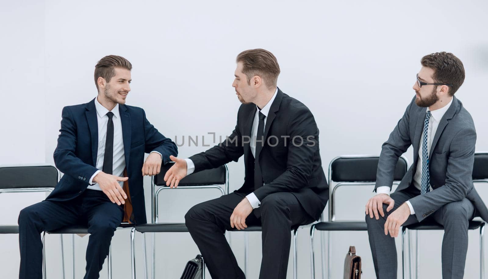 group of business people talking in office reception .photo with copy space