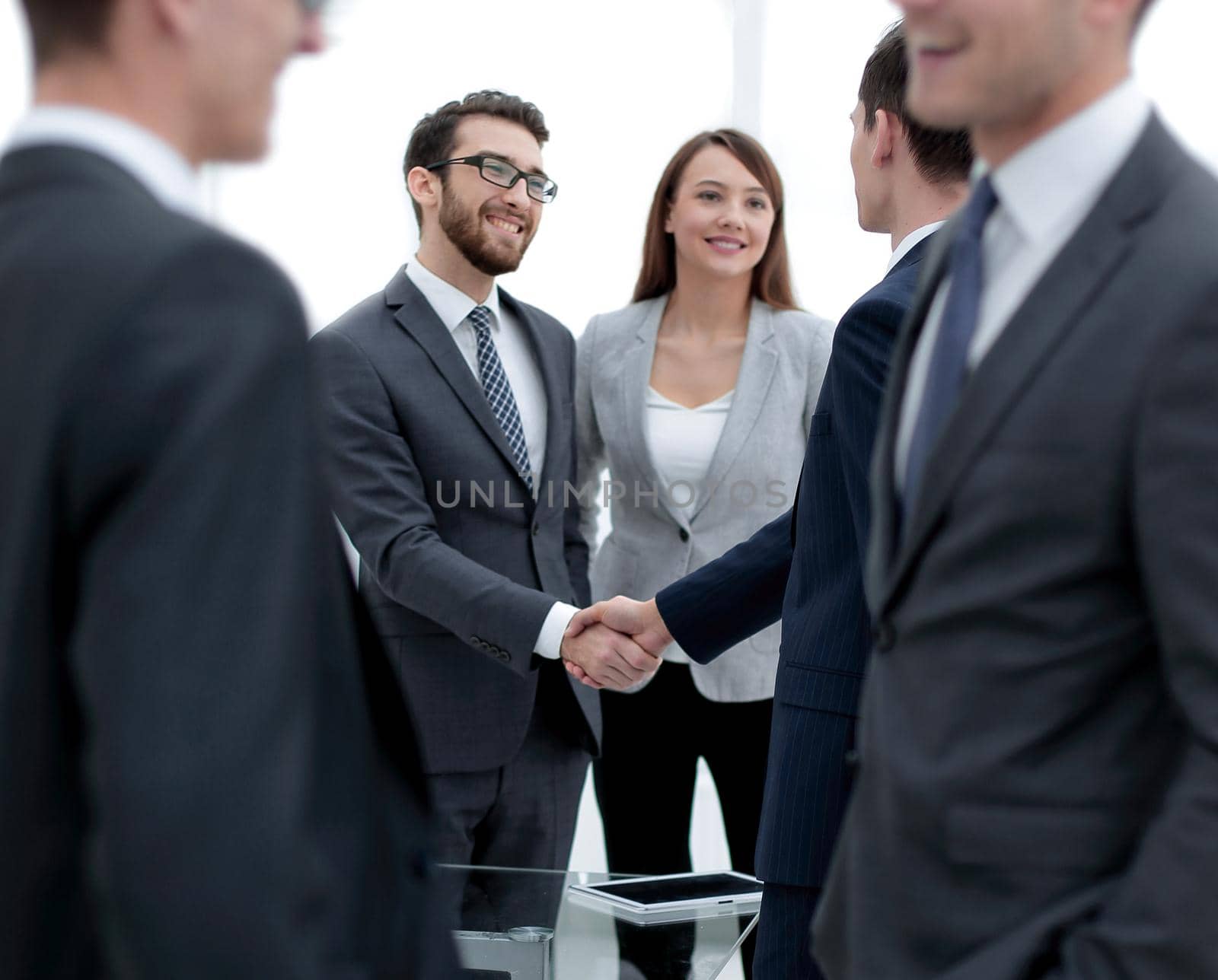 business team and business people handshake.
