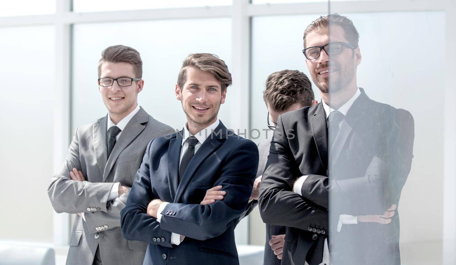 group of business people standing in the office.photo with copy space