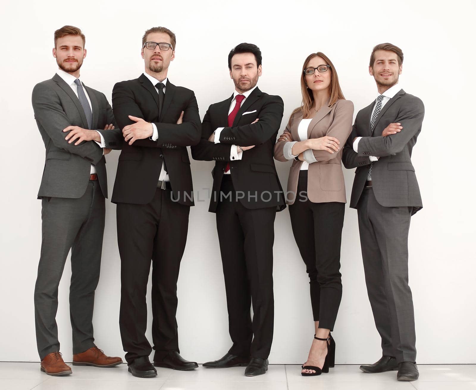 in full growth.a group of successful business people standing together. the concept of professionalism