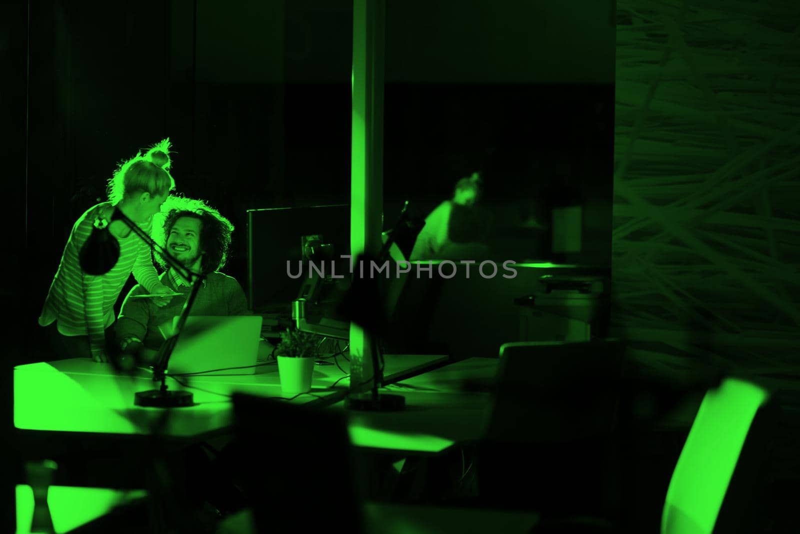 young designers in the night office by dotshock