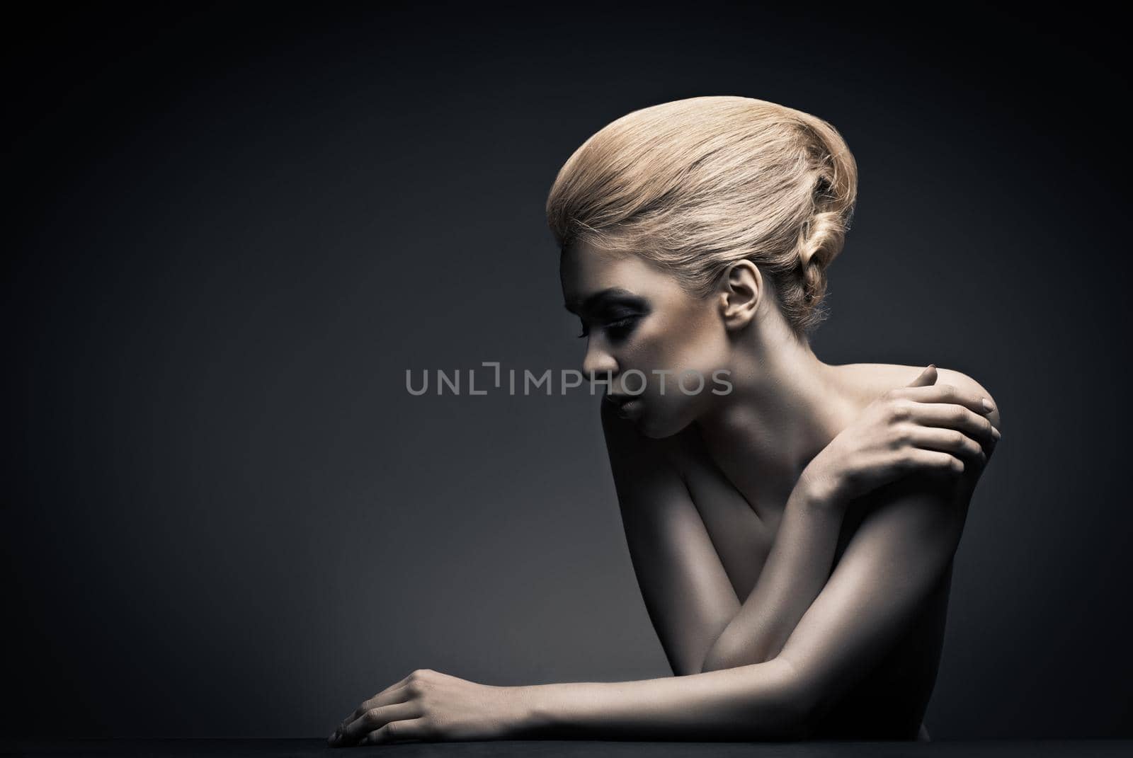 high fashion woman with abstract hair style by Julenochek