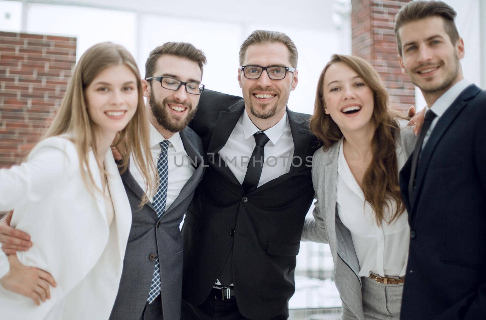 portrait of a friendly business team.the concept of teamwork.photo with copy space