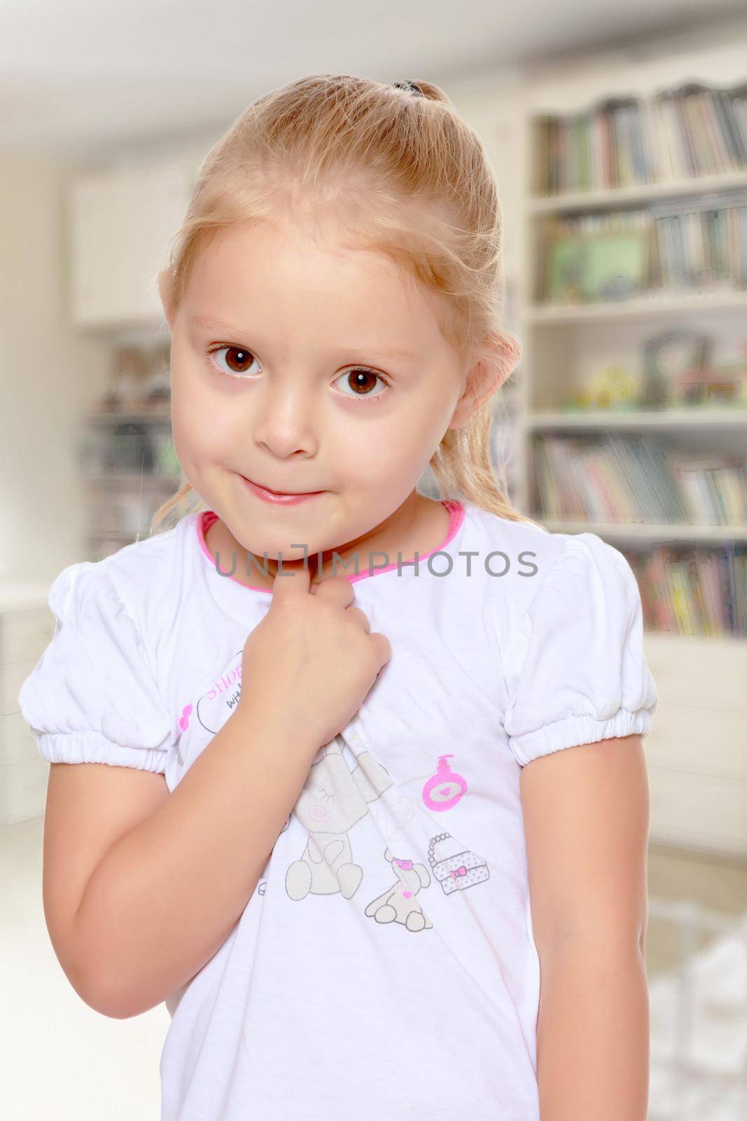 Blonde little girl by kolesnikov_studio