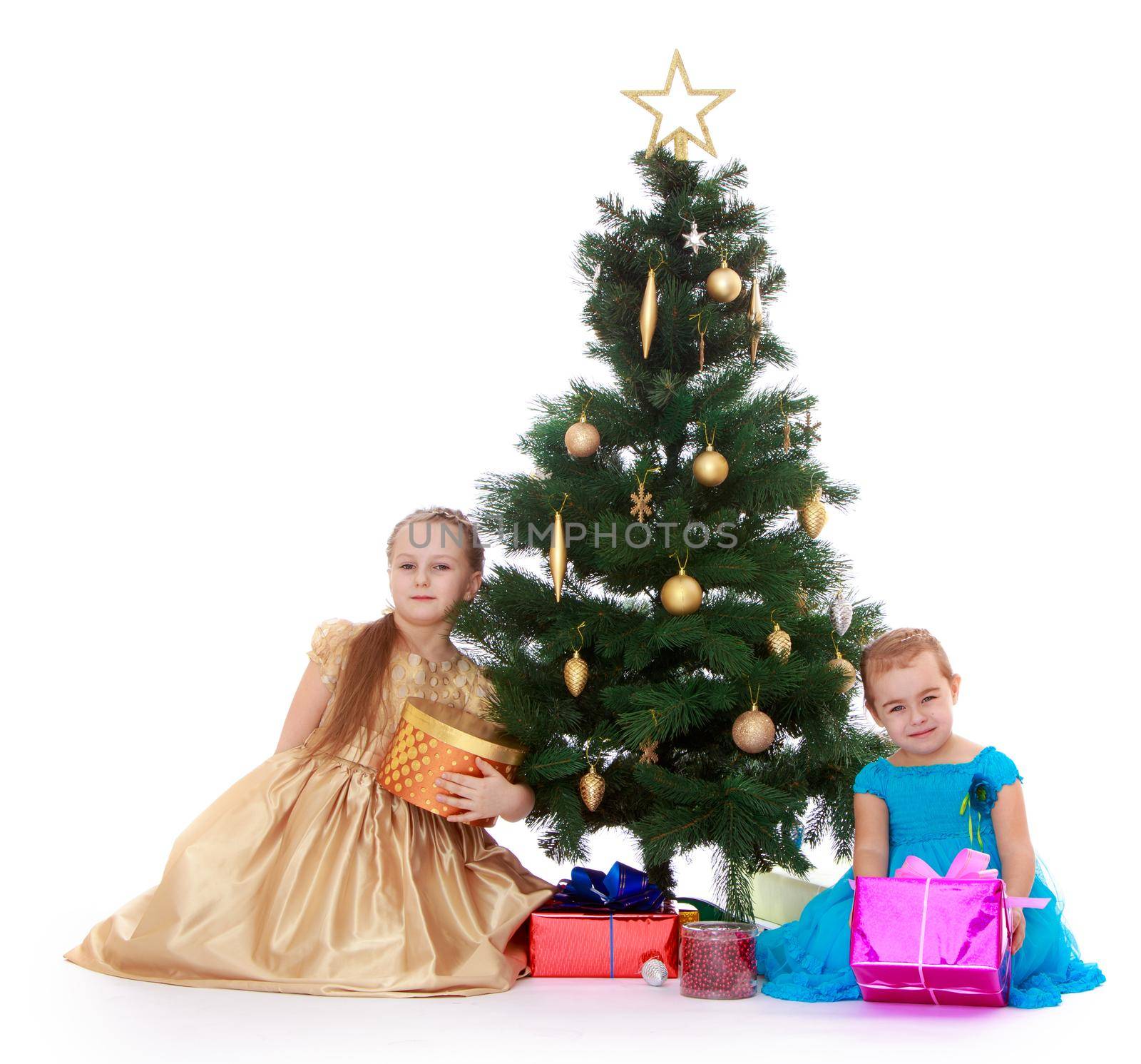 girl near the Christmas tree by kolesnikov_studio