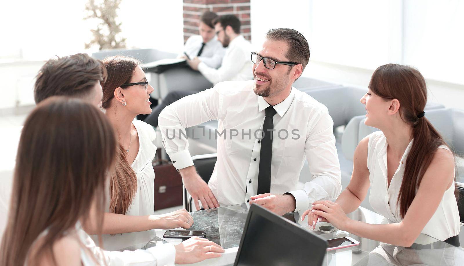 Bank employees hold a workshop.business concept