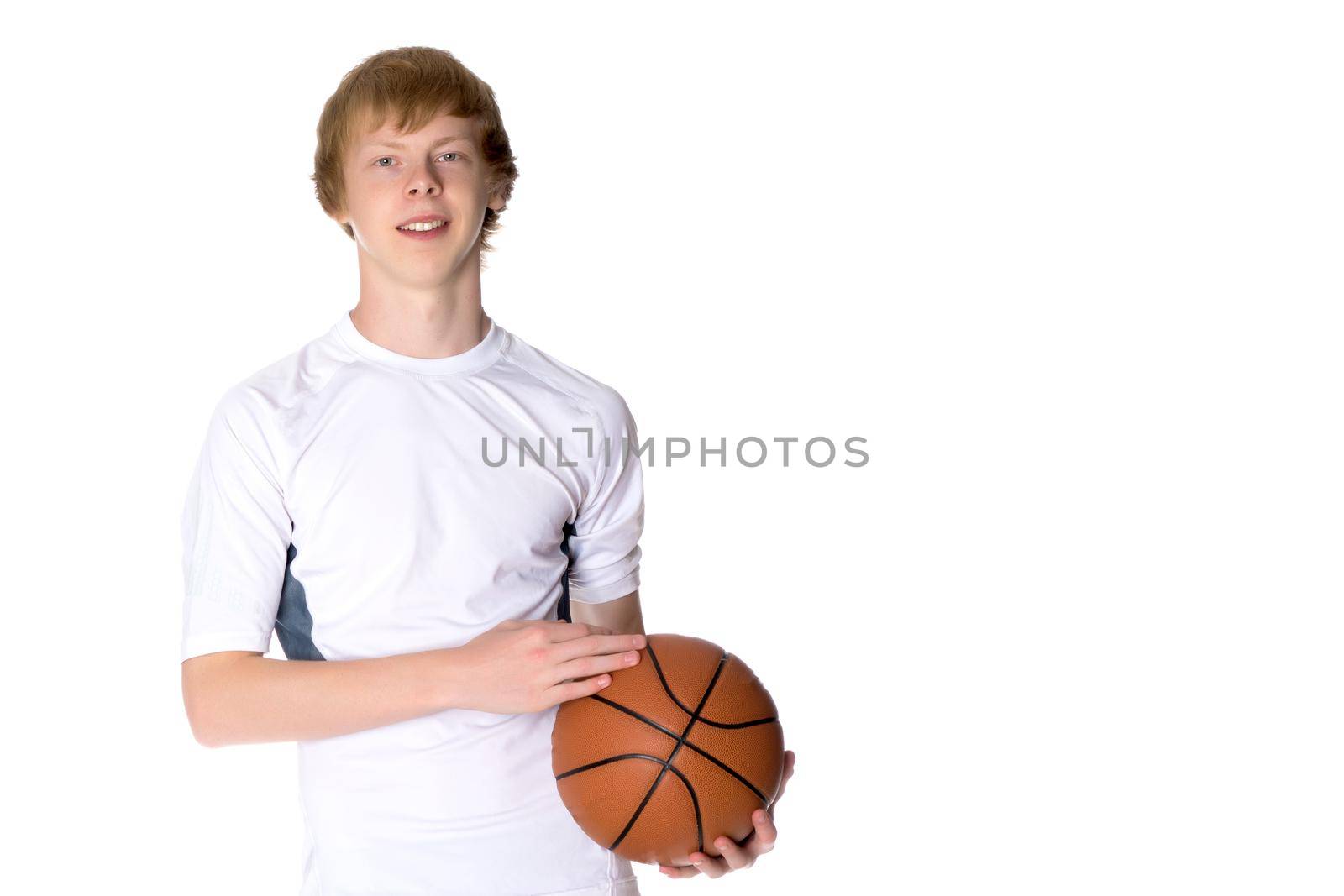 Well done guy with a ball for basketball by kolesnikov_studio