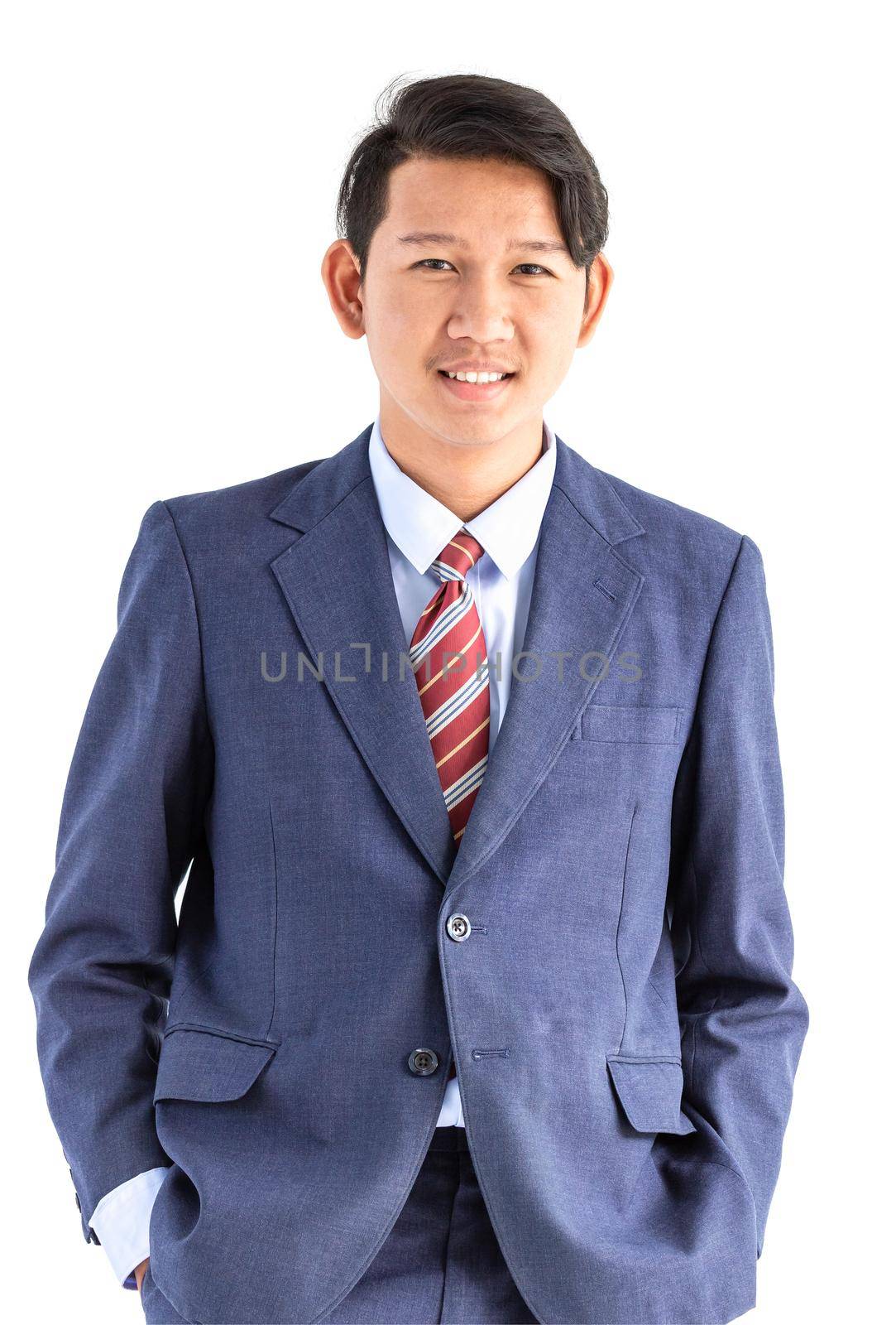 Young asian business men portrait in suit  over white background