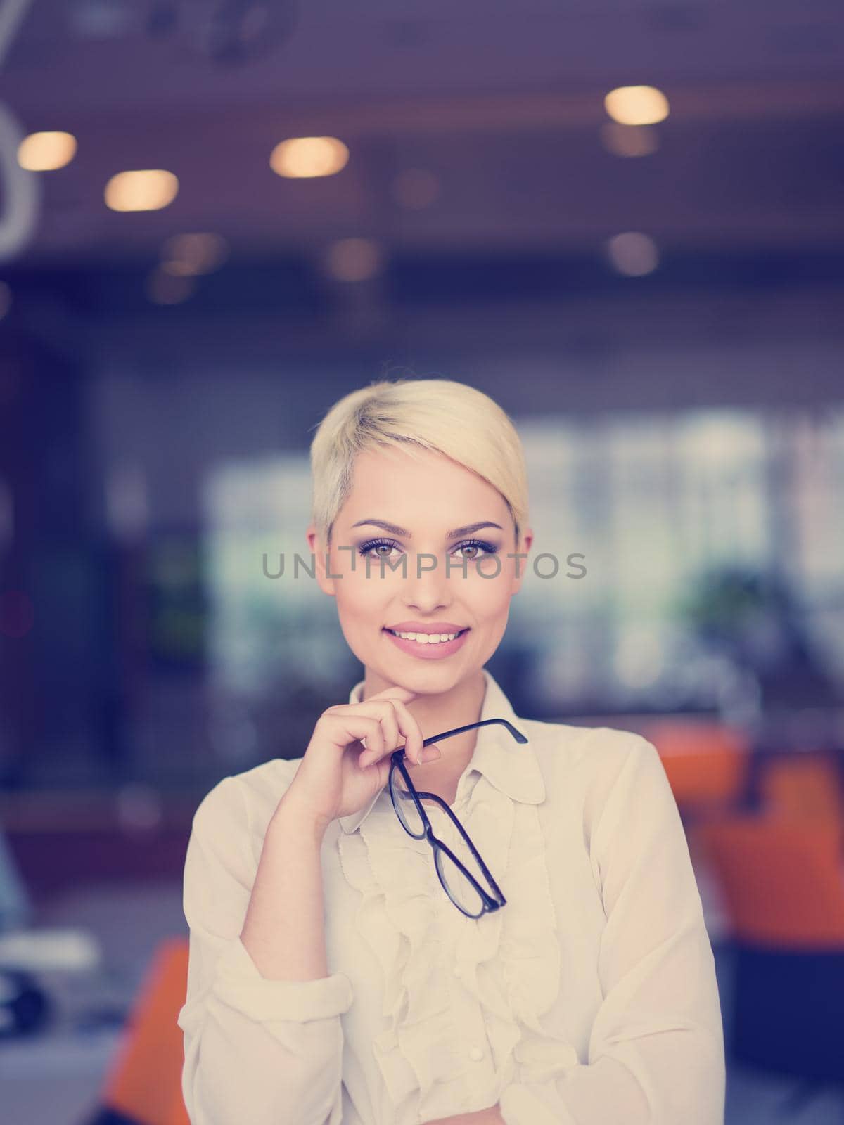 Portrait Of Successful Businesswoman Entrepreneur At Busy startup Office