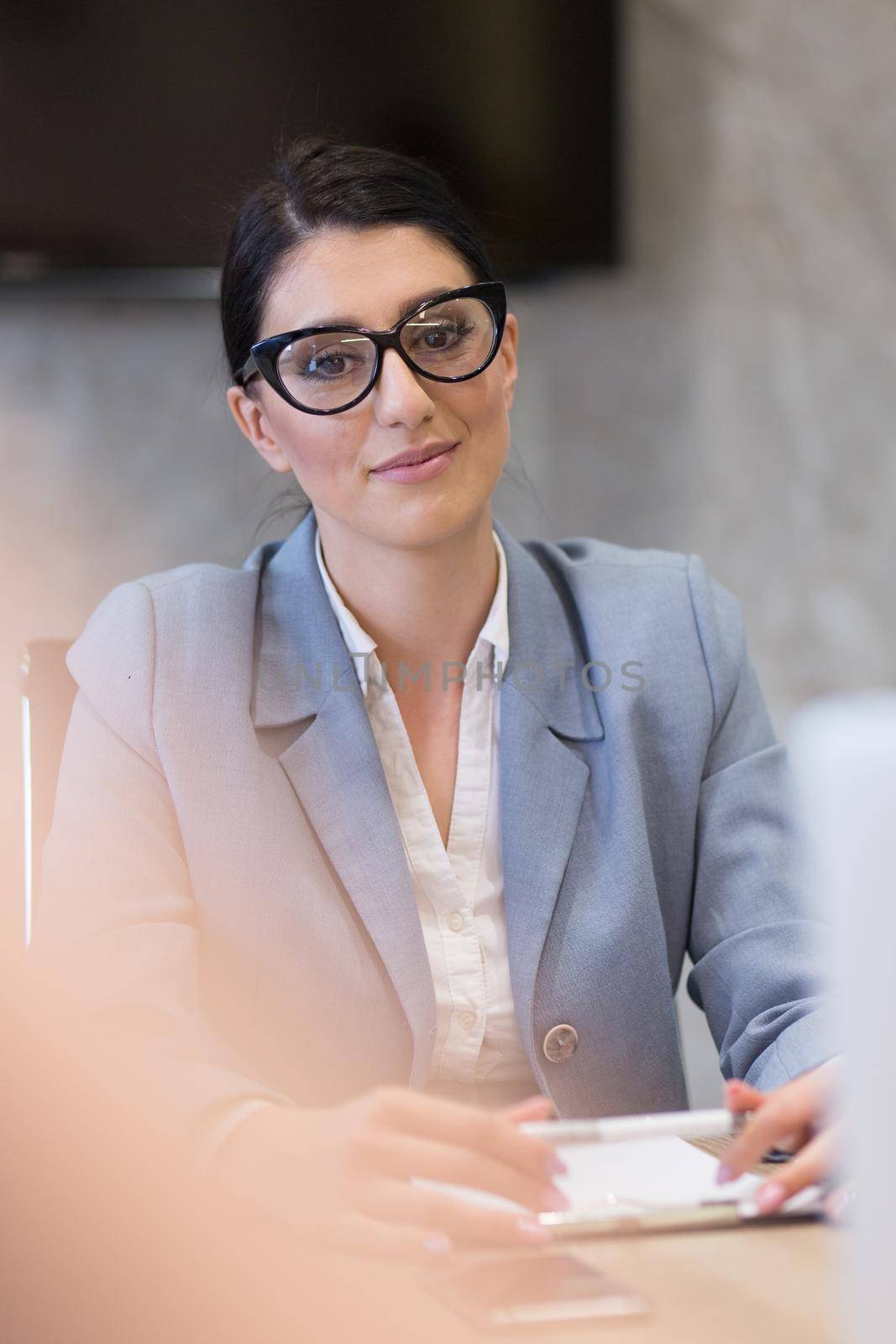 Portrait Of Successful Businesswoman Entrepreneur At Busy startup Office