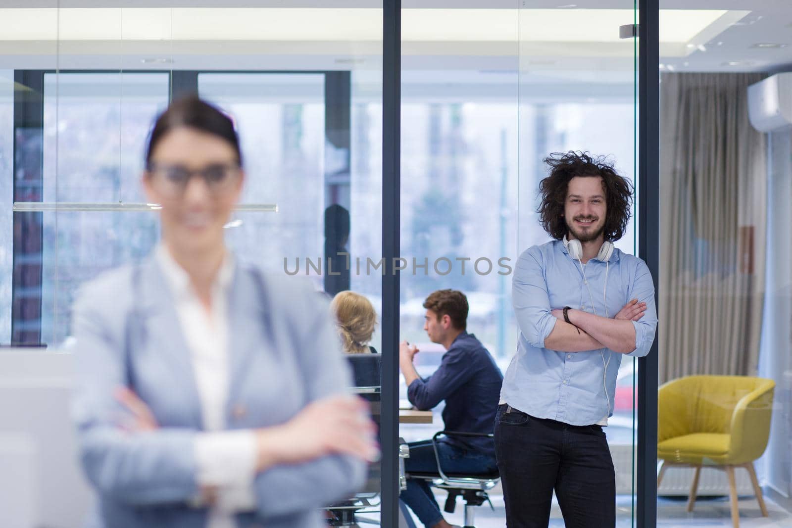 Portrait Of Successful Business people Entrepreneur At Busy startup Office