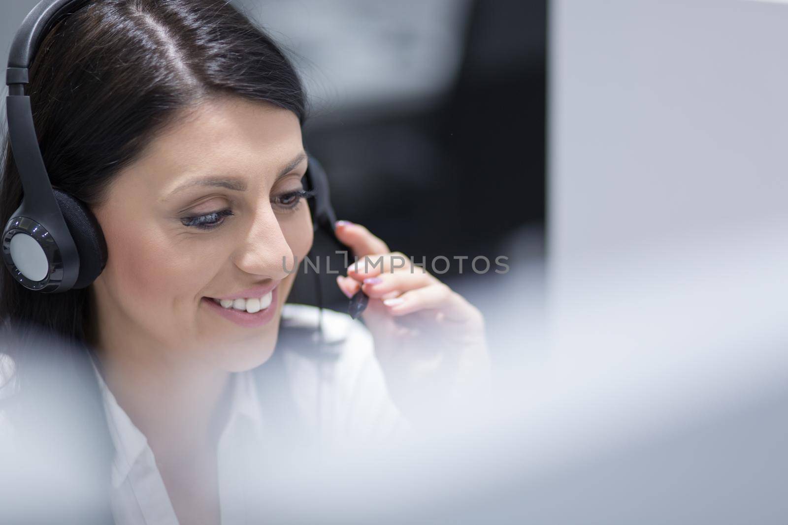 female call centre operator doing her job by dotshock