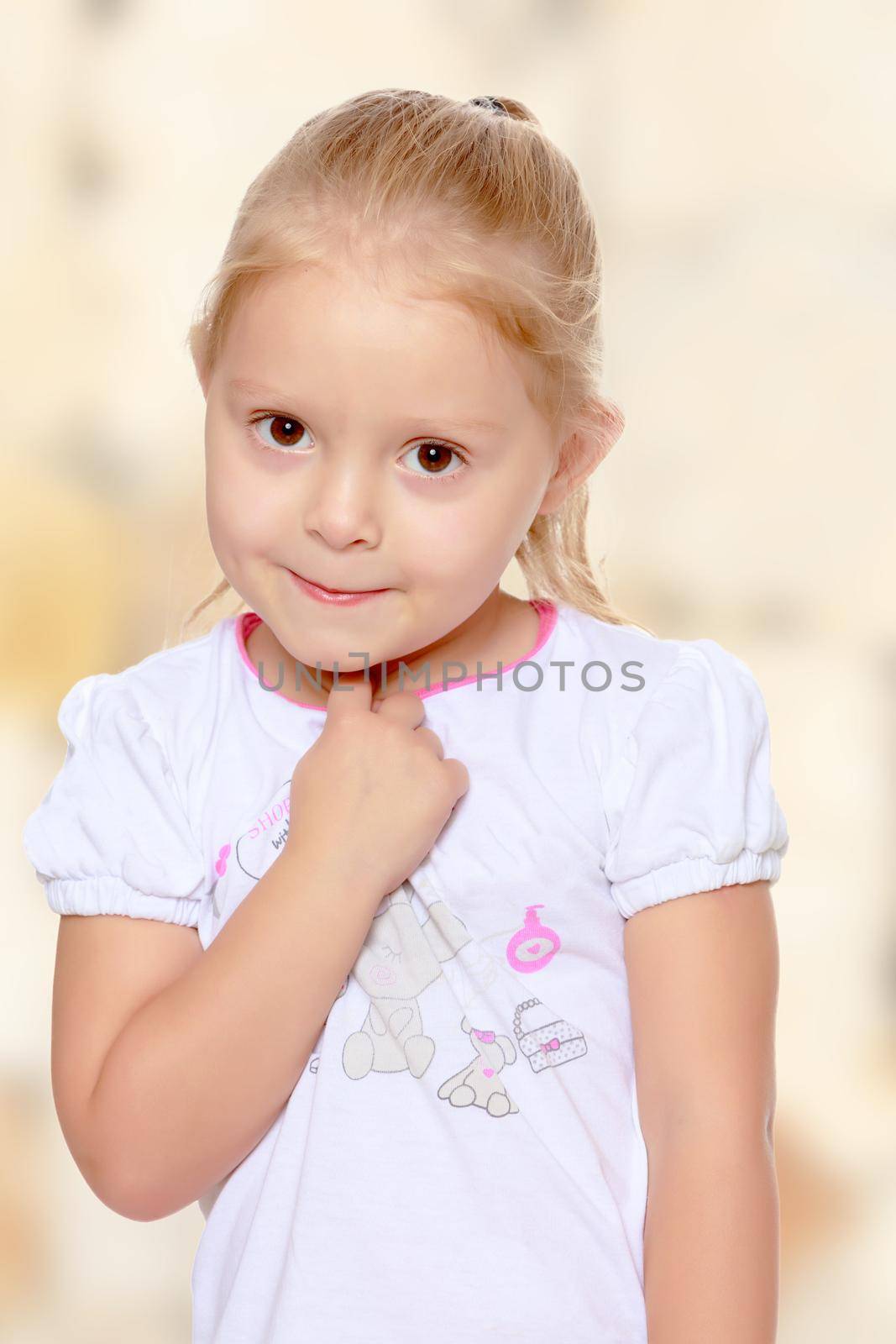 Blonde little girl by kolesnikov_studio