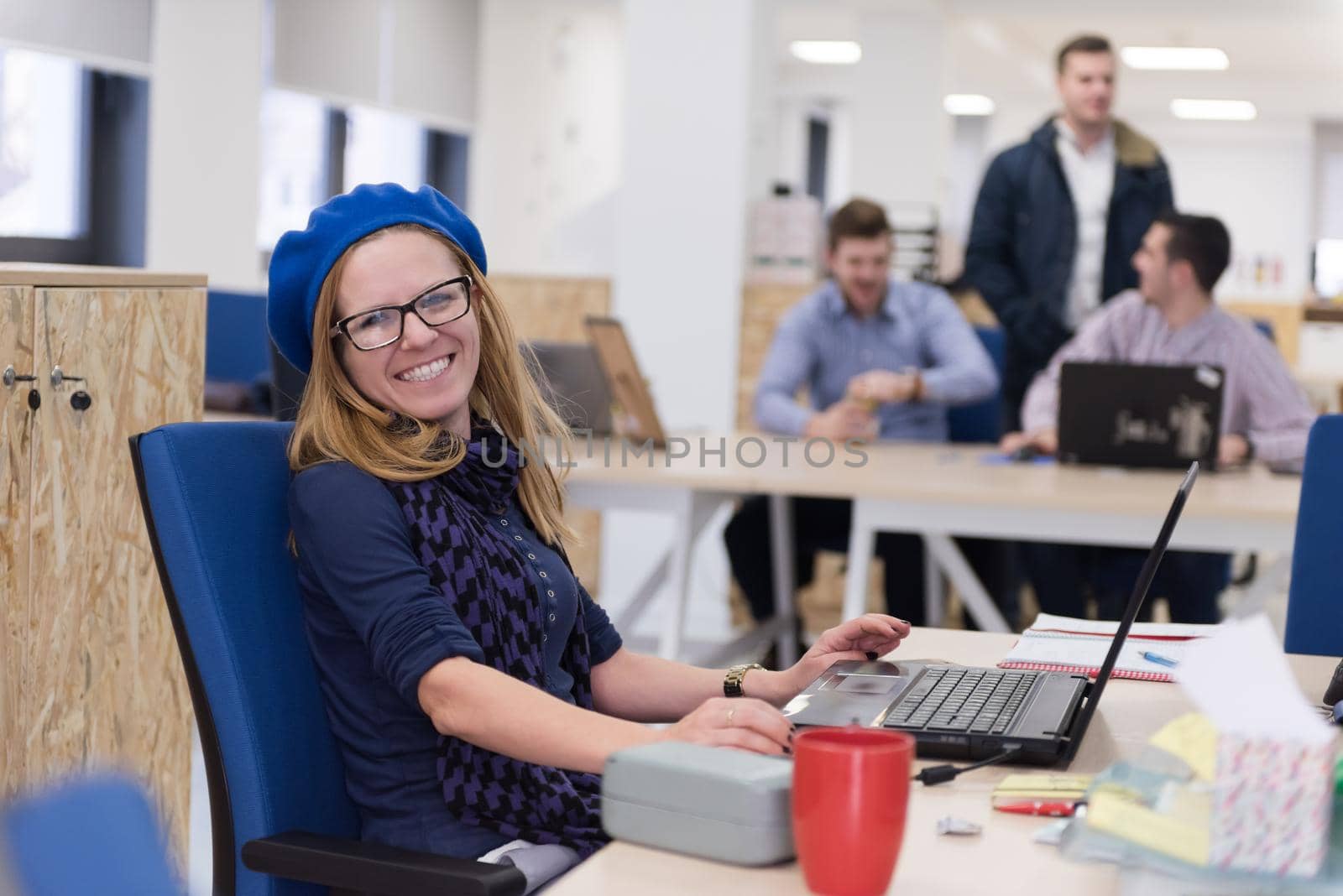 startup business, woman  working on laptop computer at modern office