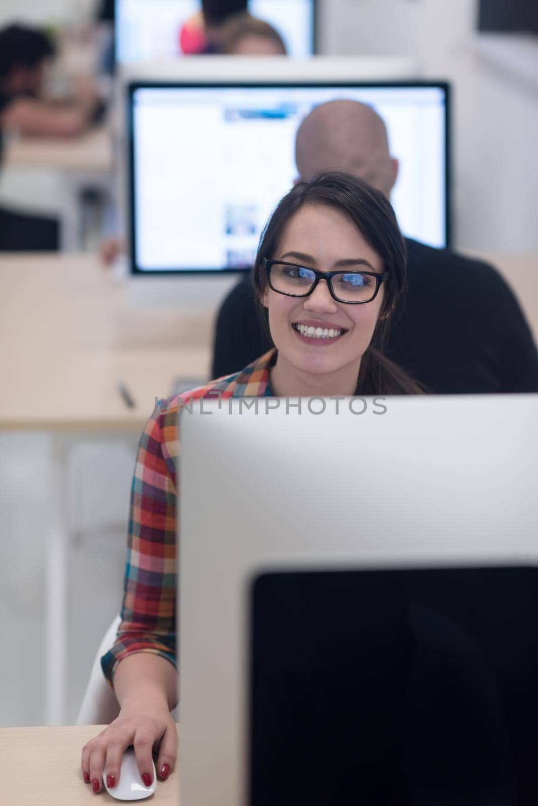 startup business, woman  working on desktop computer by dotshock