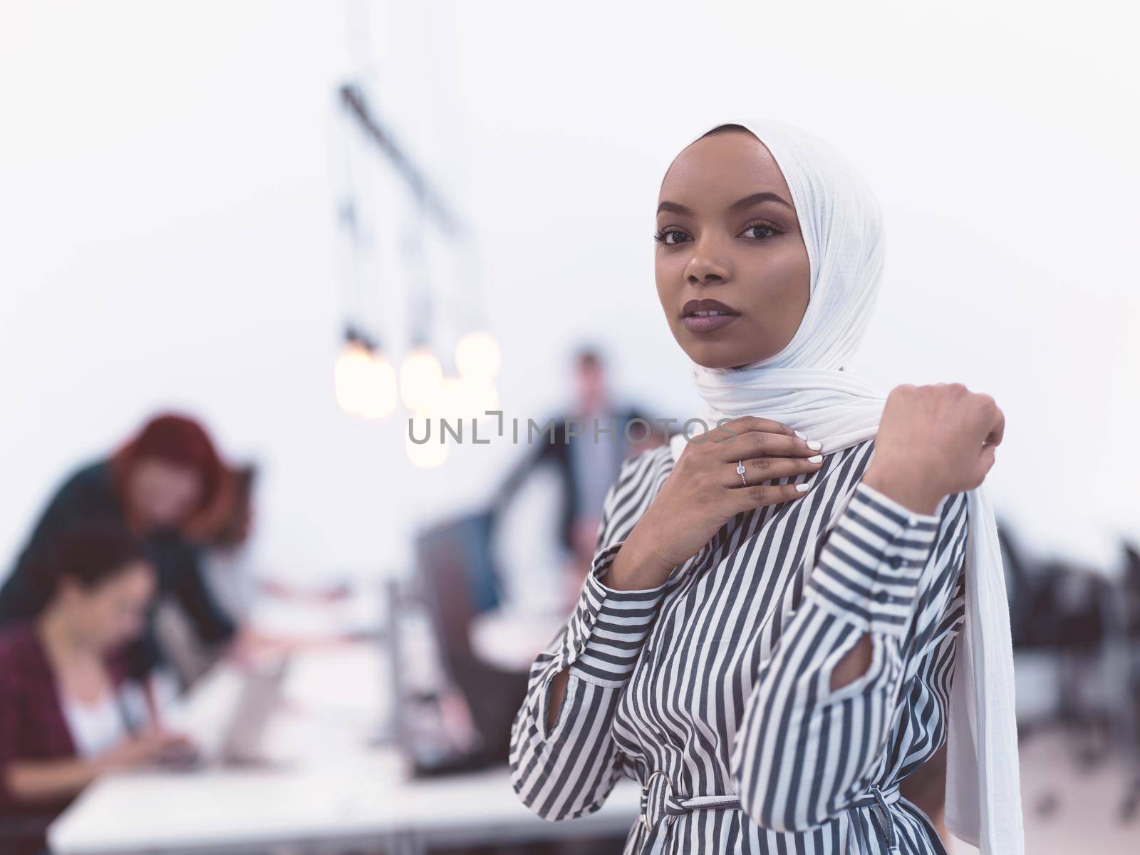 African muslim businesswoman portrait at office by dotshock