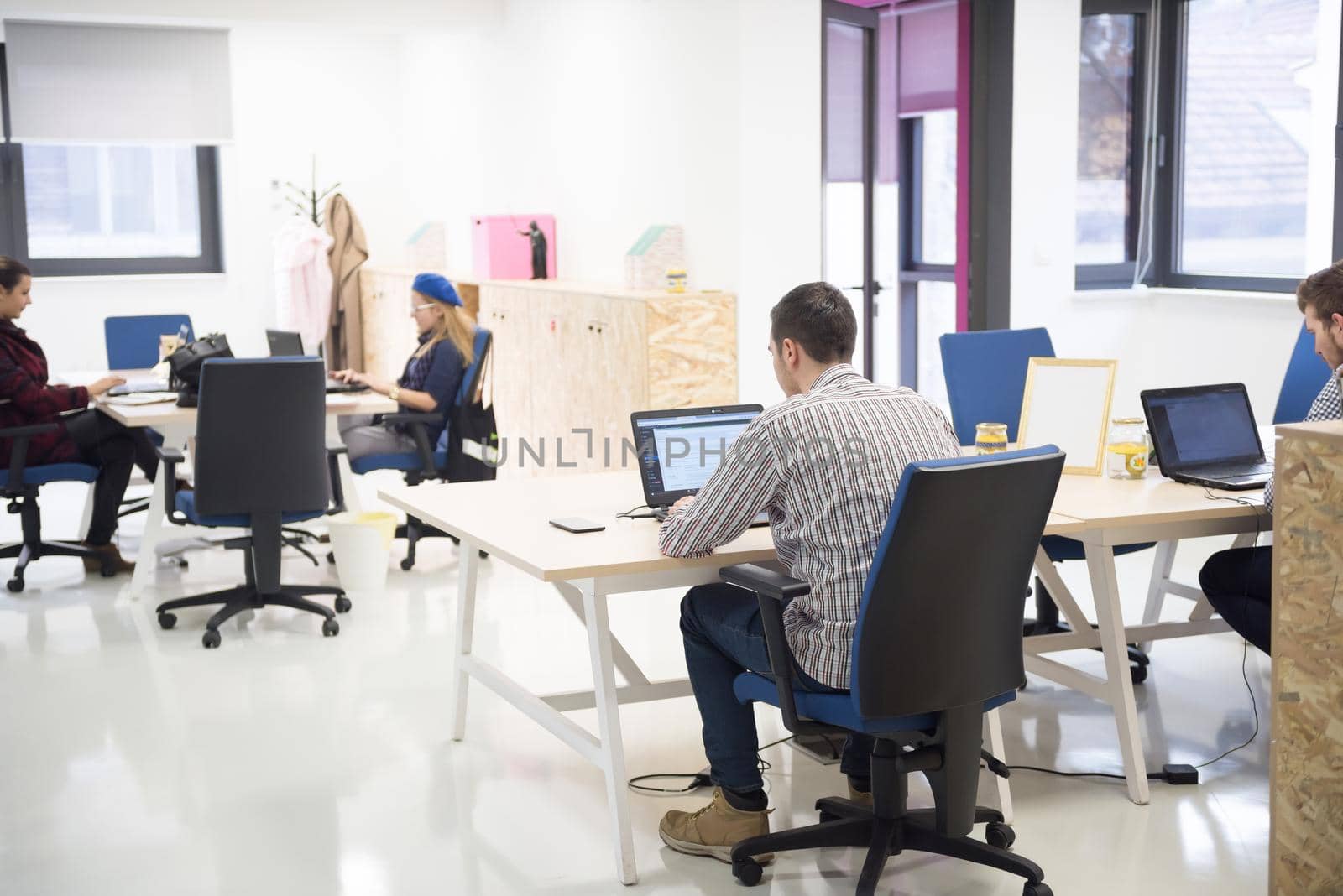 startup business people group working everyday job  at modern office