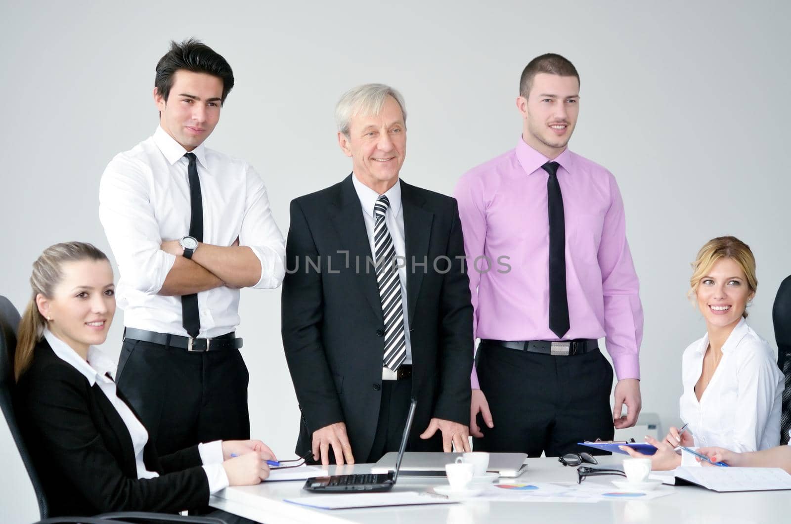 business people  group at a meeting in a light and modern office environment.