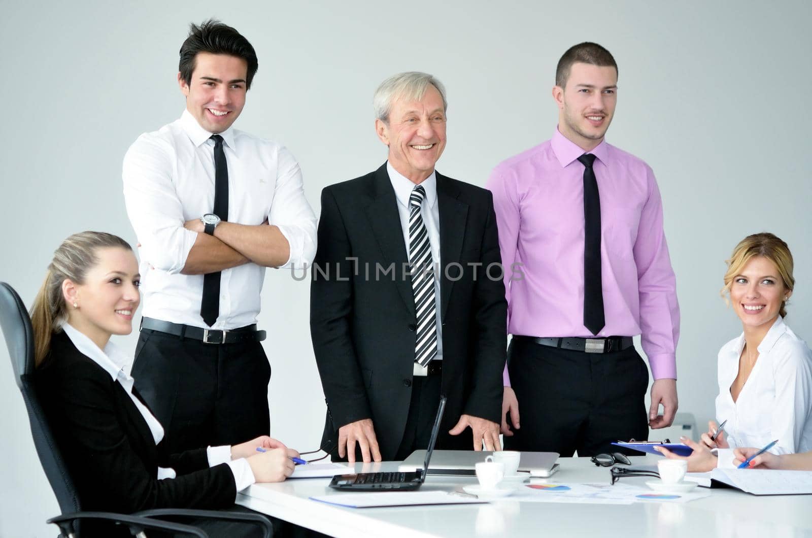 business people  group at a meeting in a light and modern office environment.