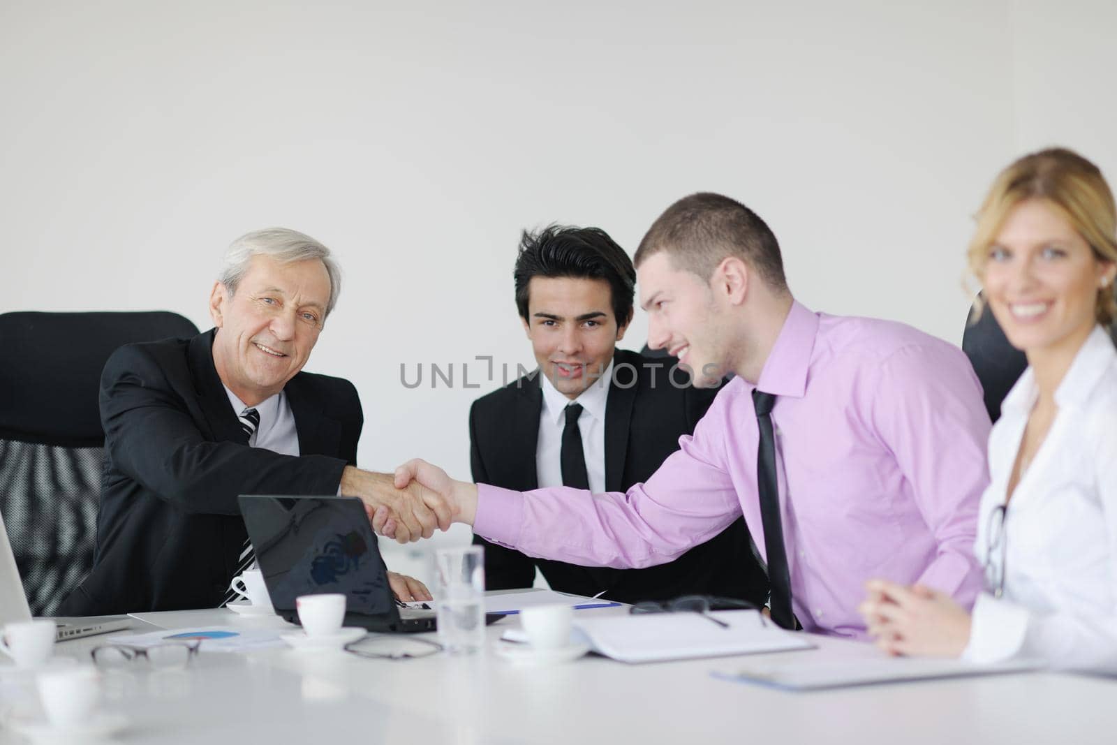 business people  team  at a meeting in a light and modern office environment.