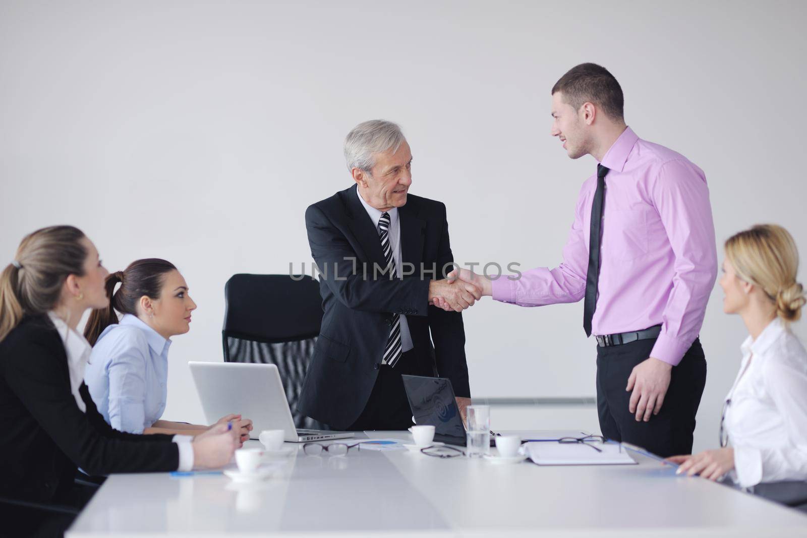 business people  team  at a meeting in a light and modern office environment.