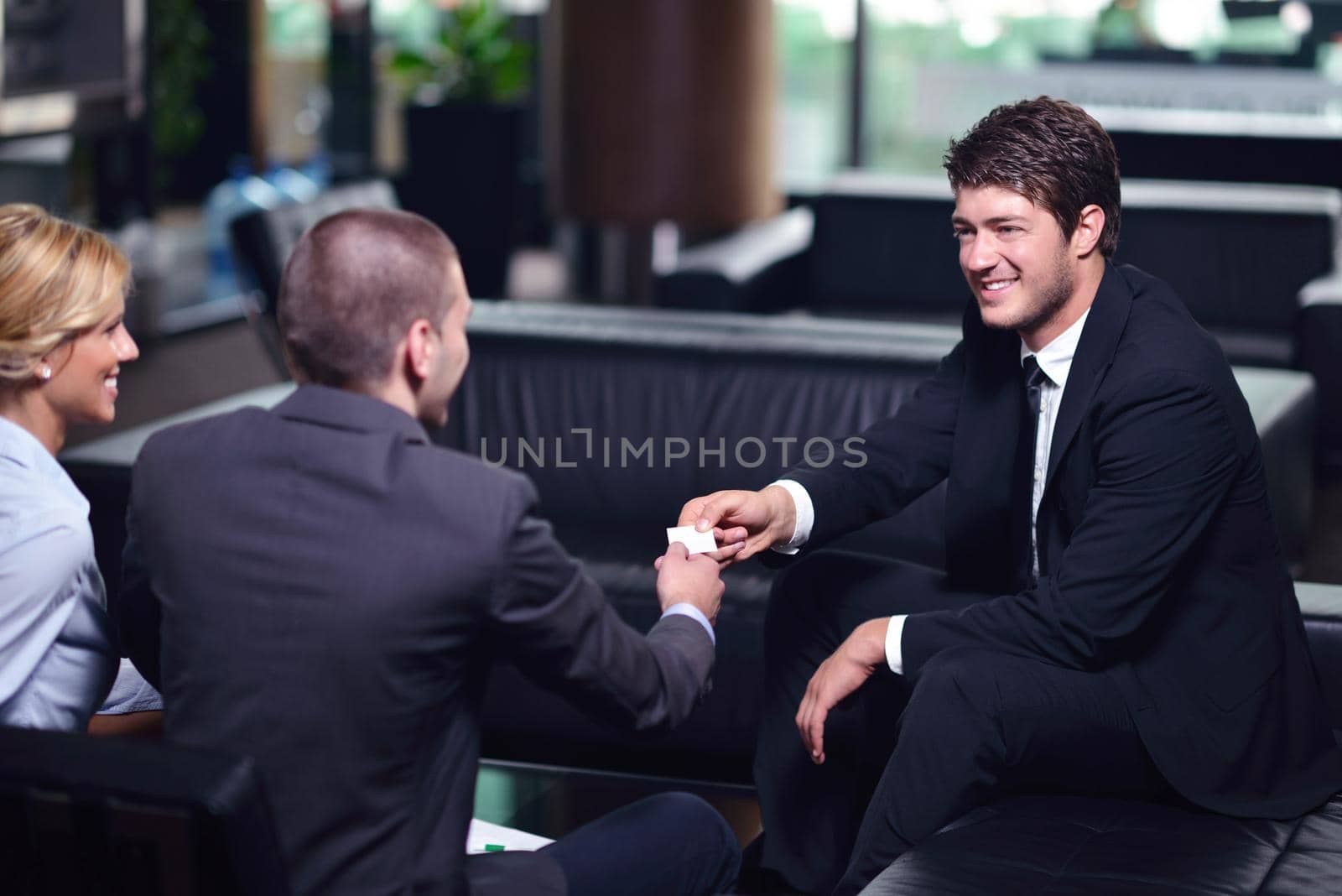 business people shaking hands make deal and sign contract