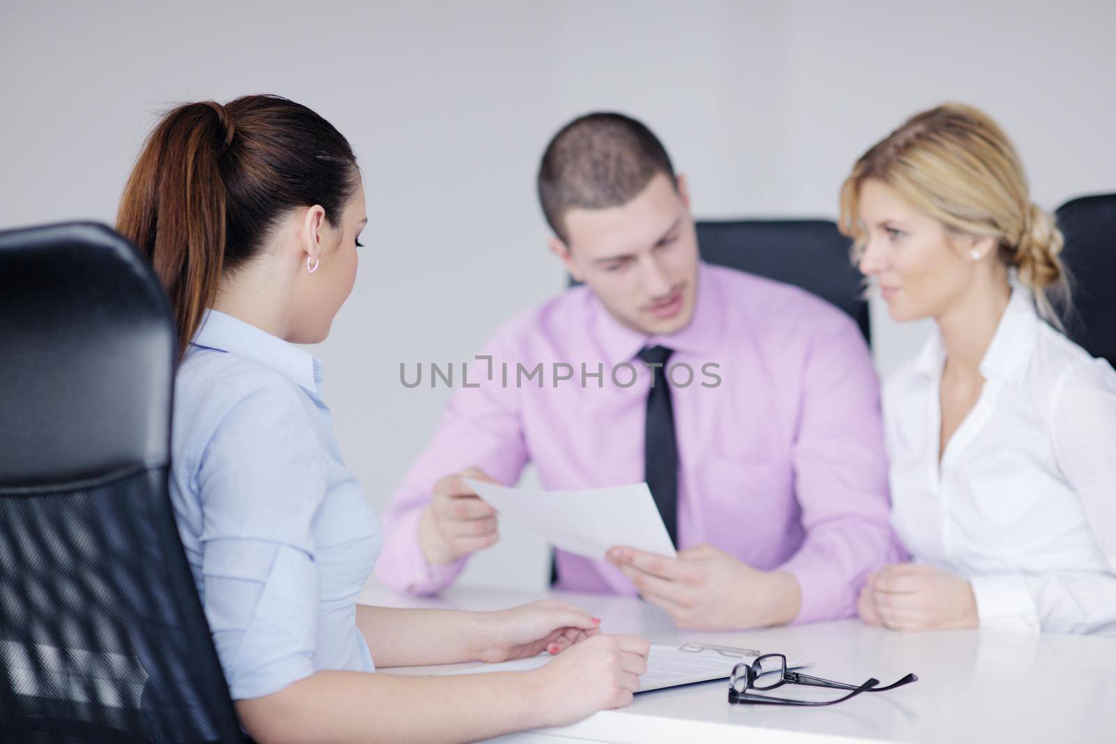 business people  team  at a meeting in a light and modern office environment.