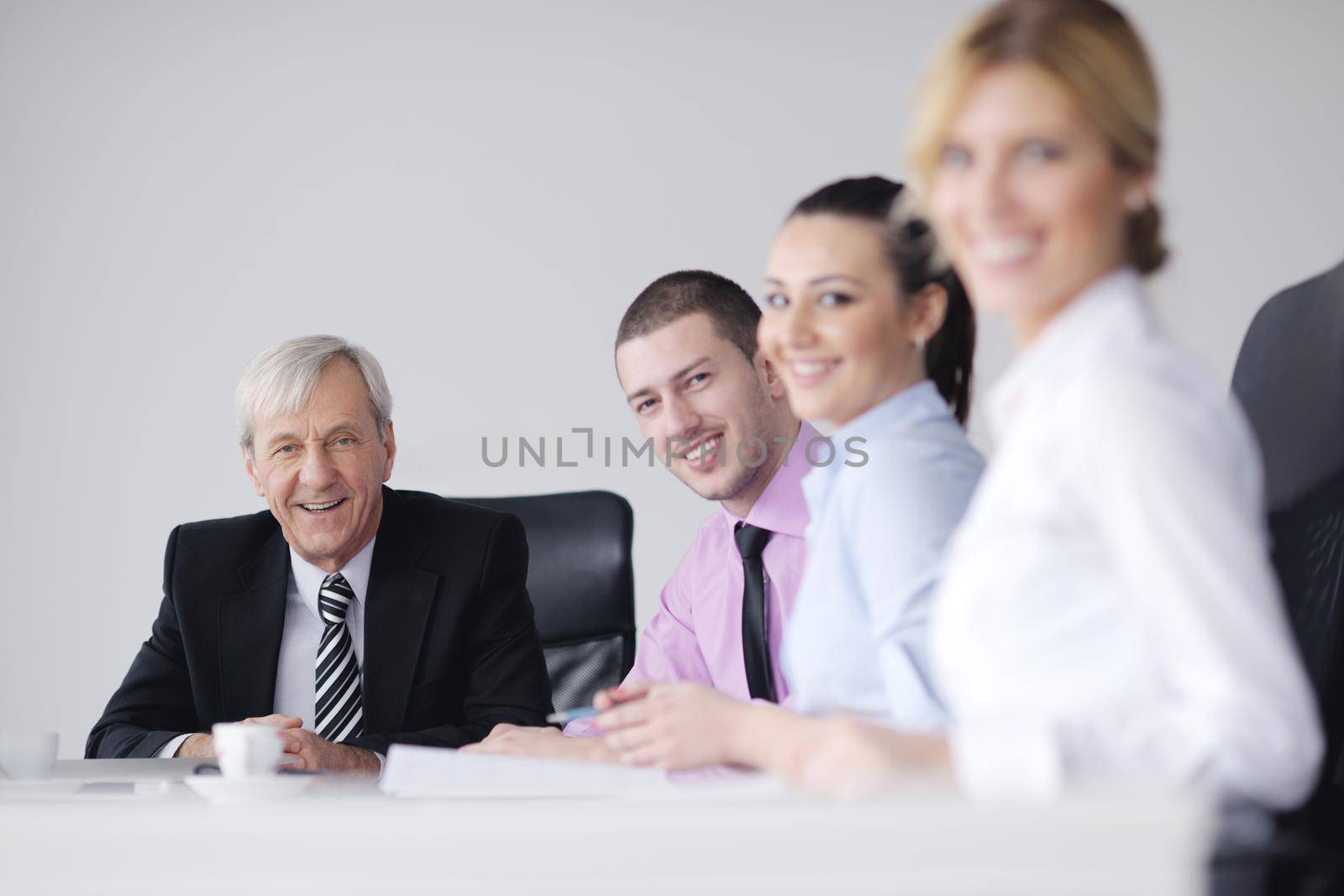 business people  team  at a meeting in a light and modern office environment.