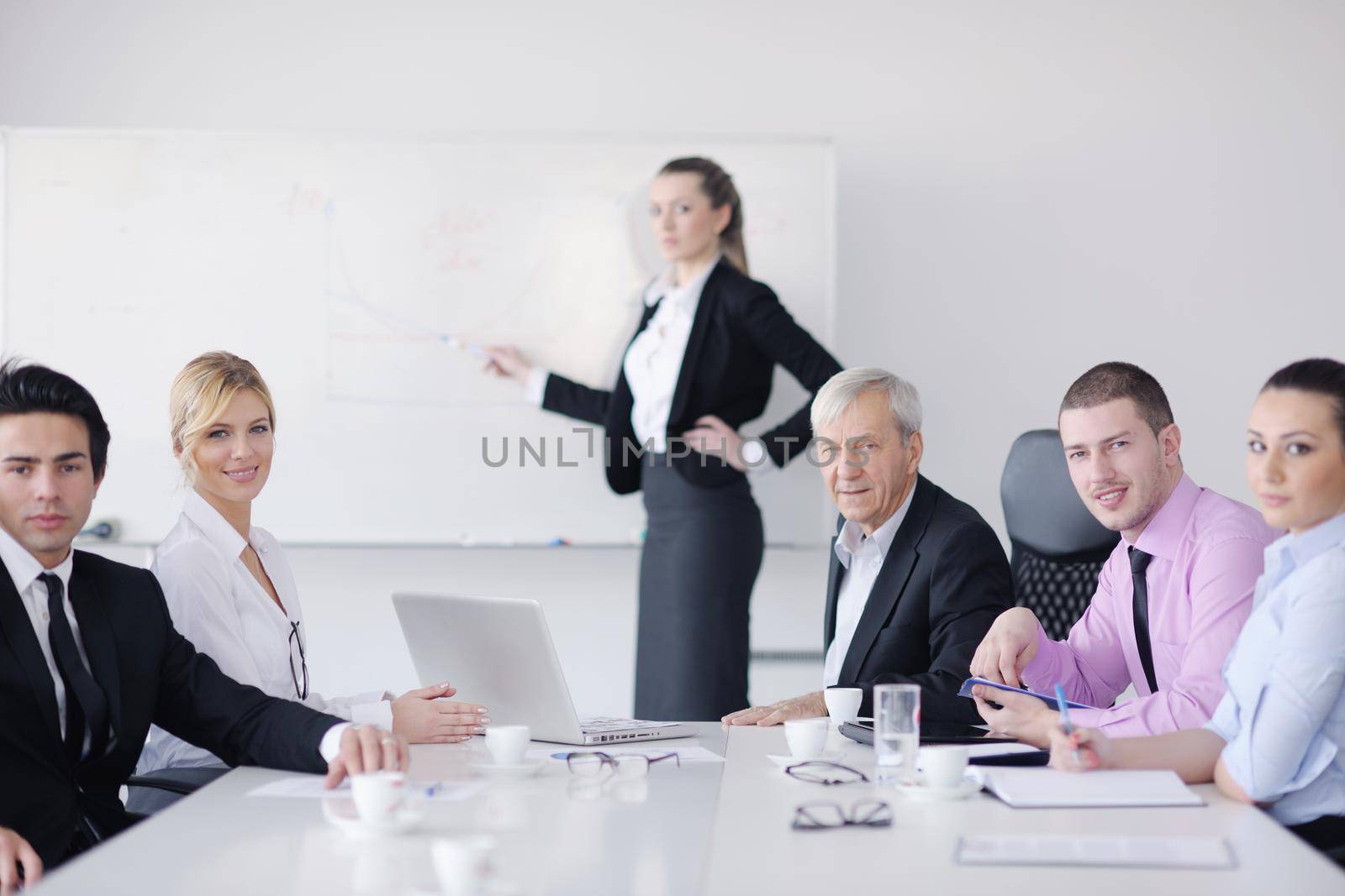 business people  team  at a meeting in a light and modern office environment.