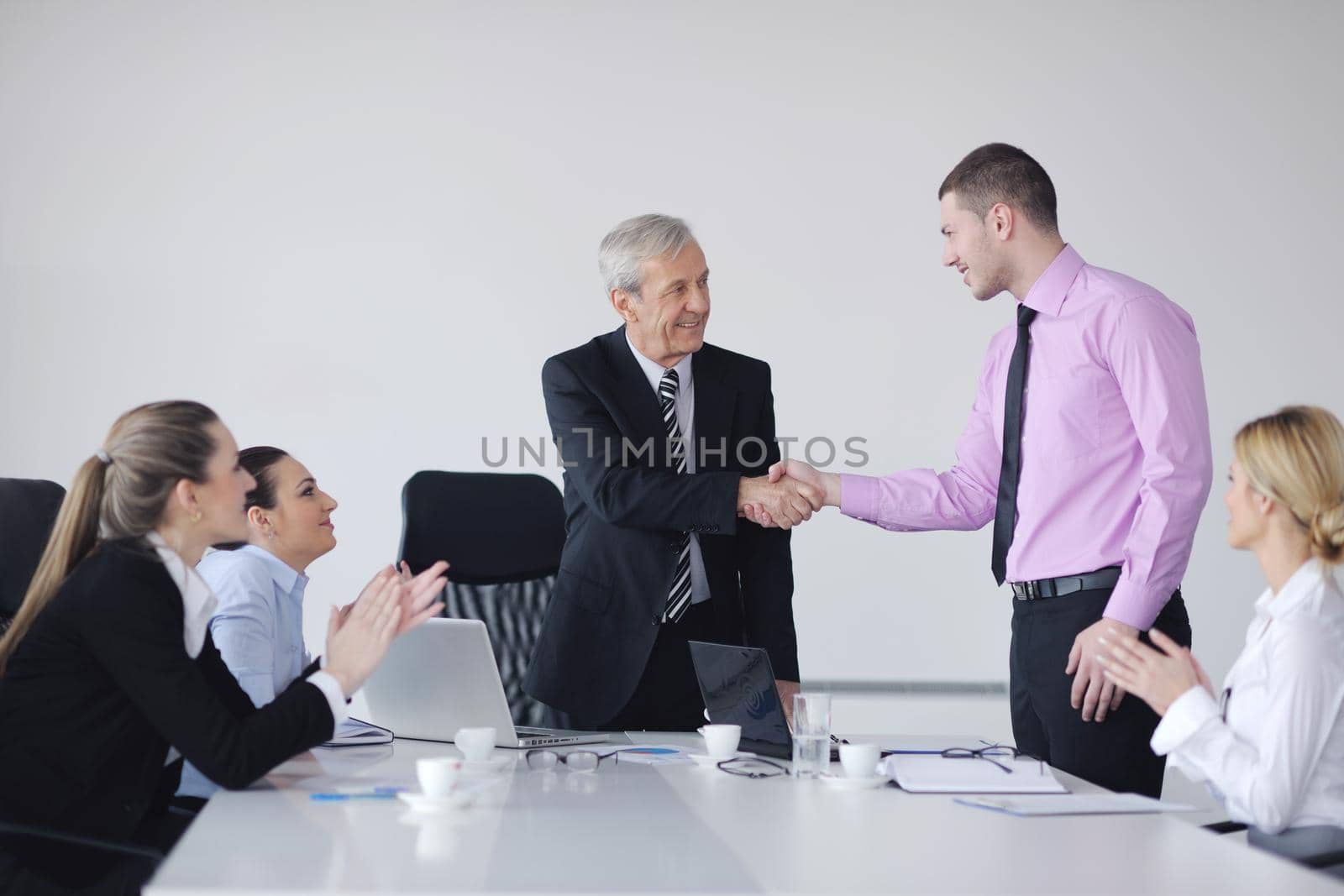 business people  team  at a meeting in a light and modern office environment.