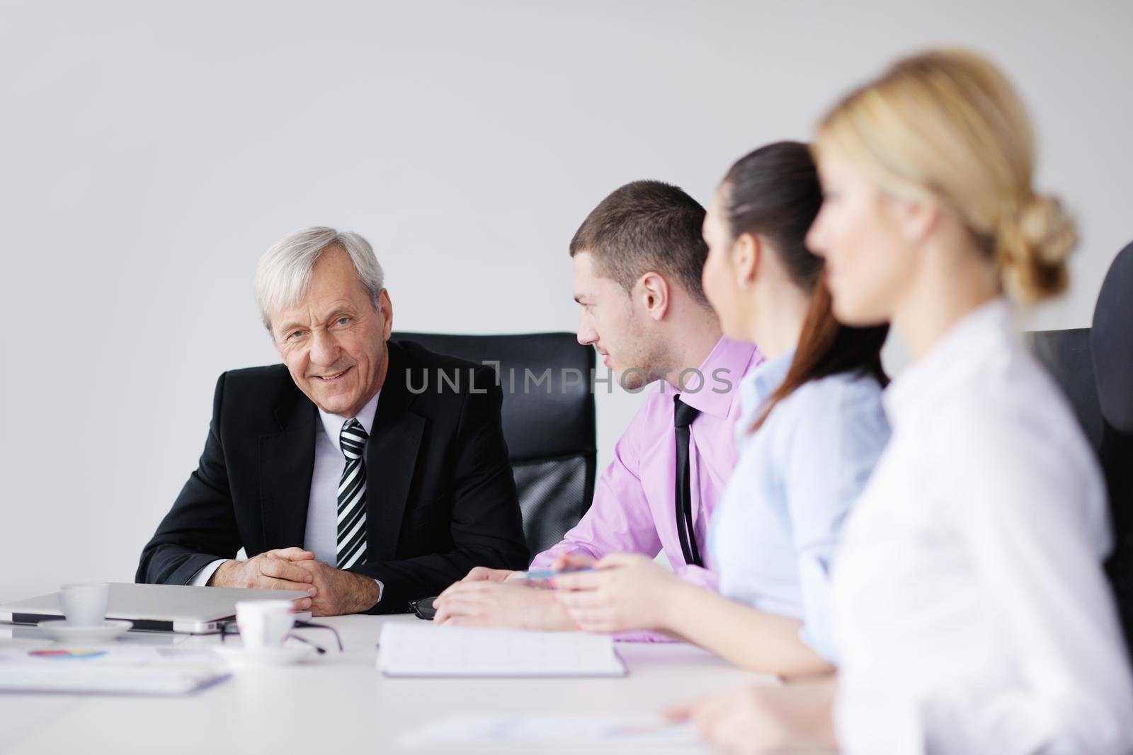 business people  team  at a meeting in a light and modern office environment.