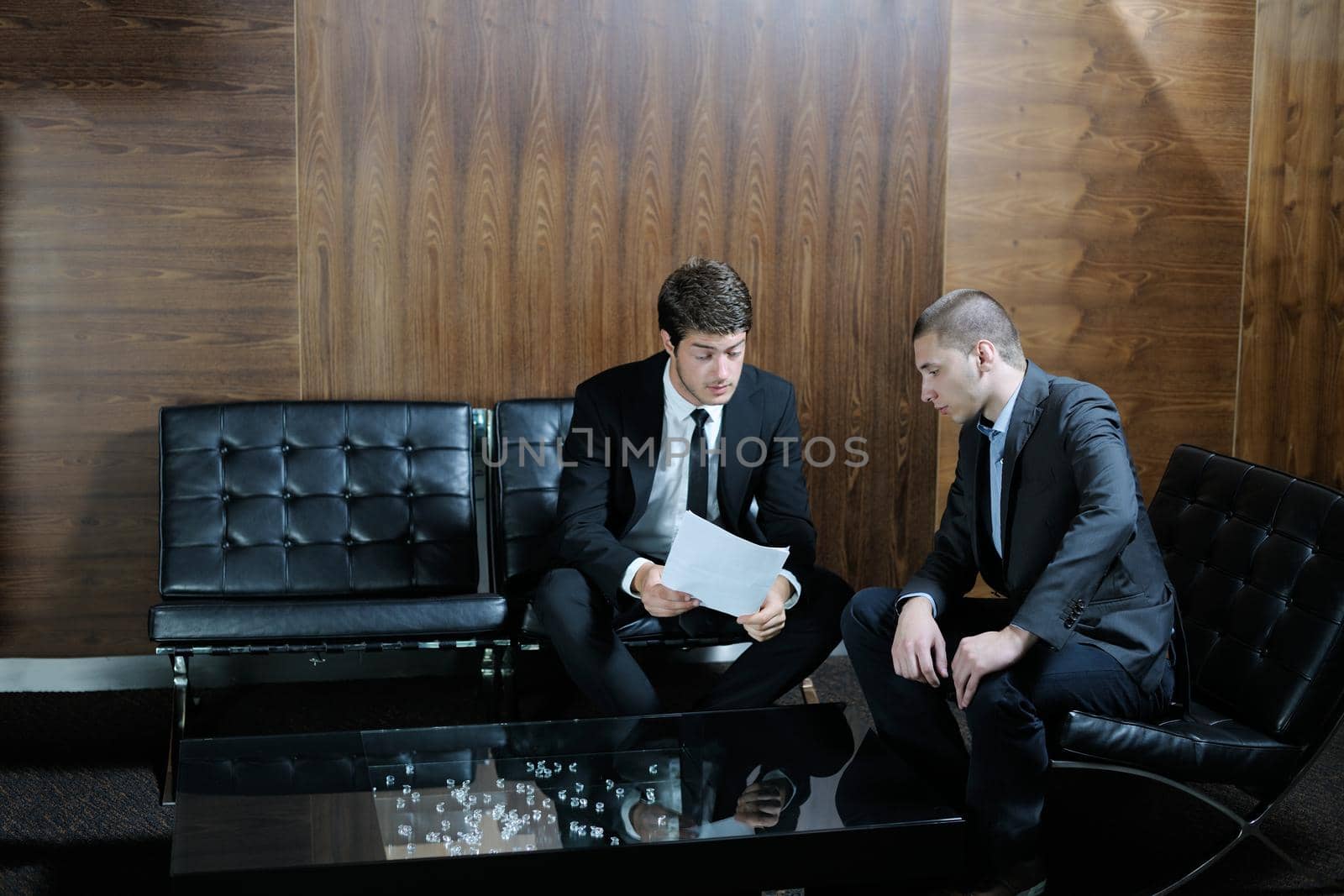 business people shaking hands make deal and sign contract