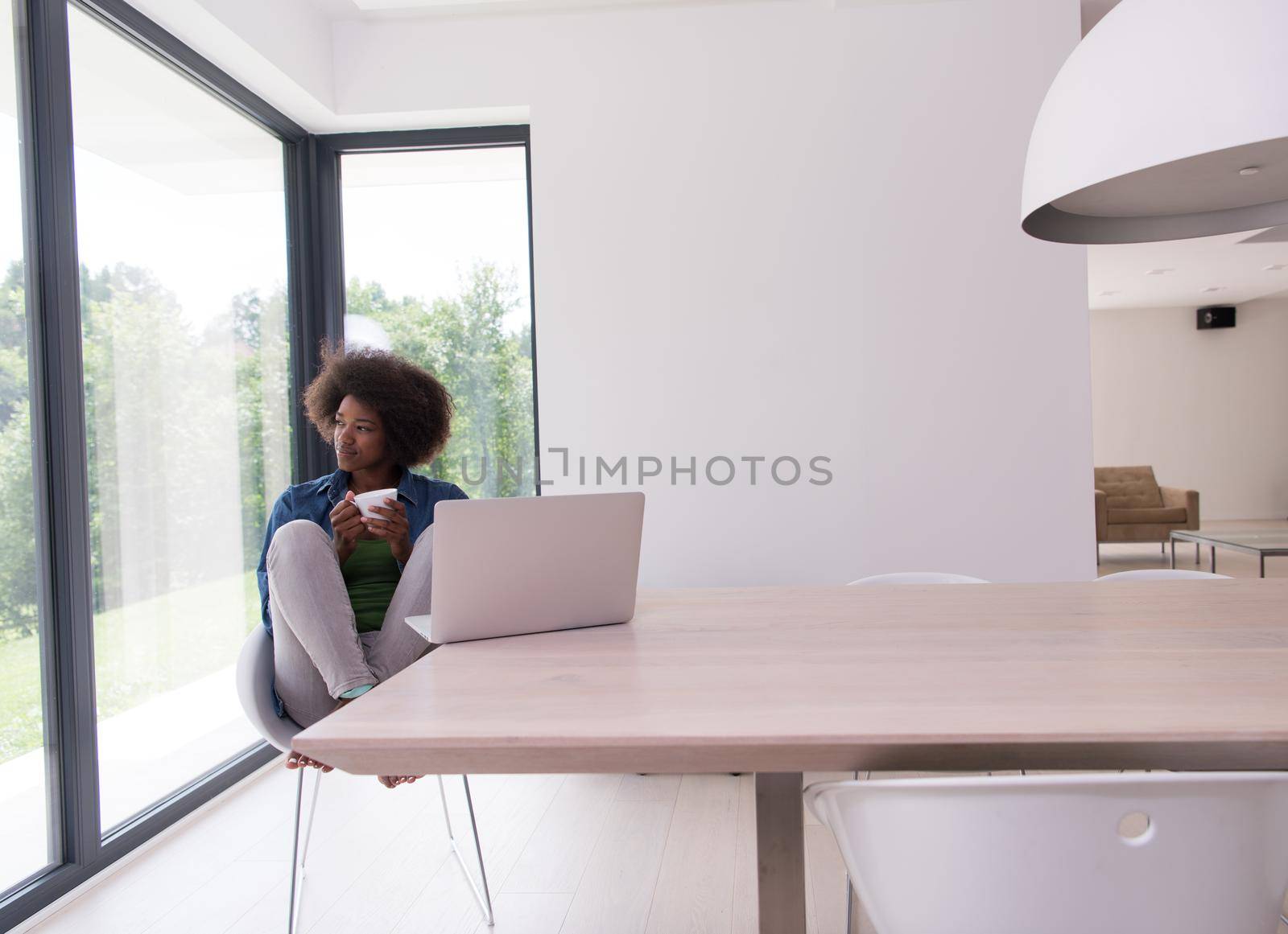 African American woman in the living room by dotshock