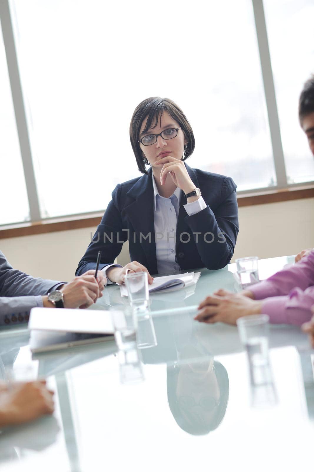 happy young business people group have  meeting at conference room and argue about new ideas and plans