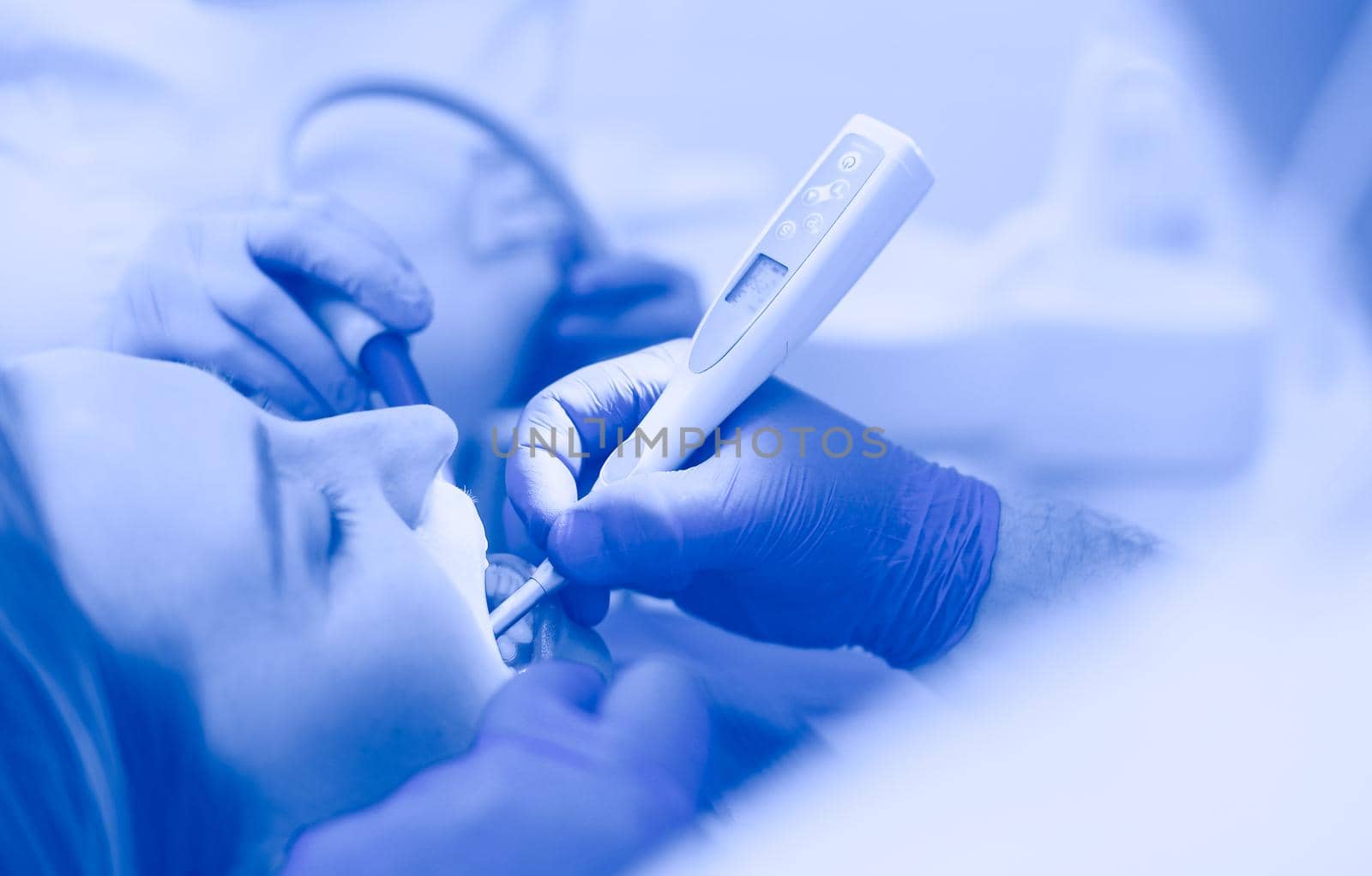 Doctor and patient in the dental clinic.