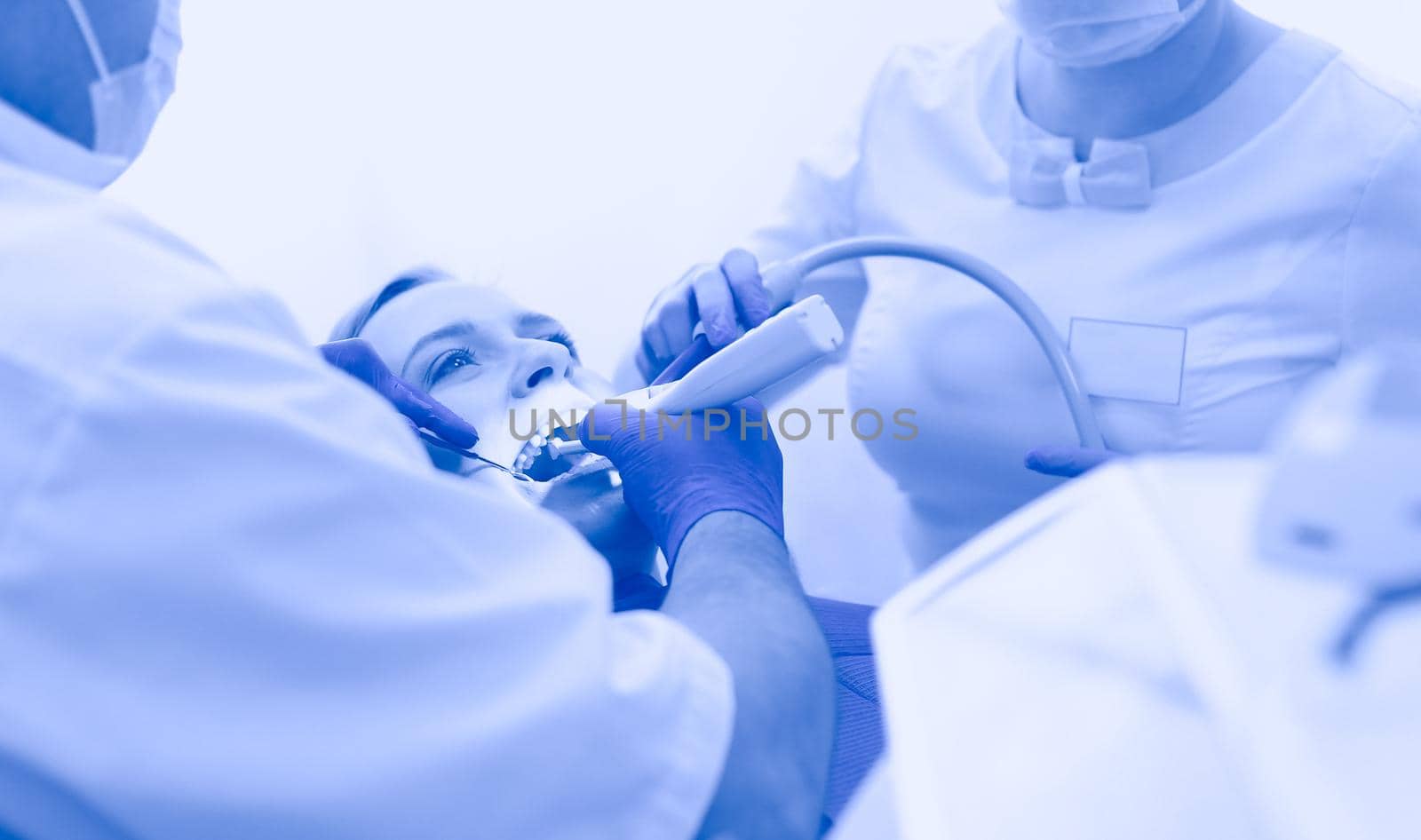 Doctor and patient in the dental clinic.