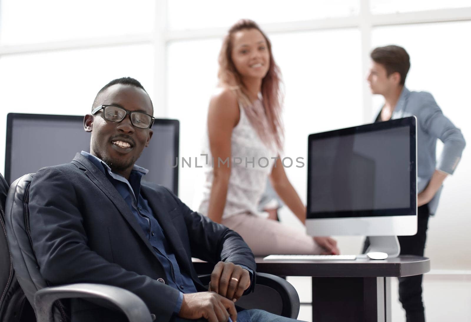 dreaming of a businessman sitting in the office by asdf