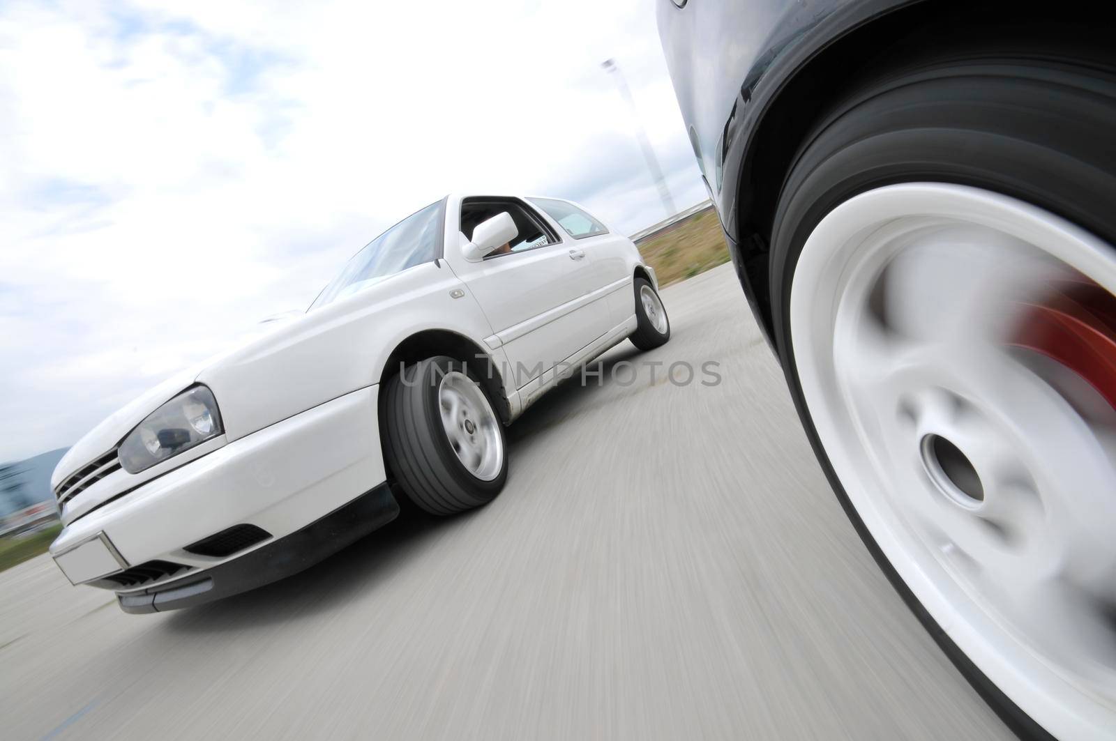 Fast car moving with motion blur by dotshock