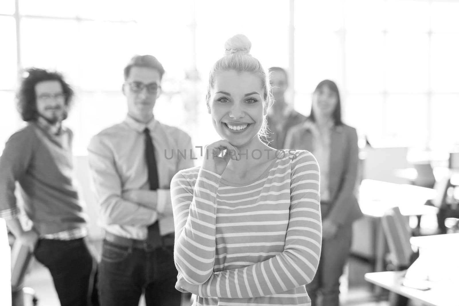 Portrait Of Successful Businesswoman Entrepreneur At Busy startup Office