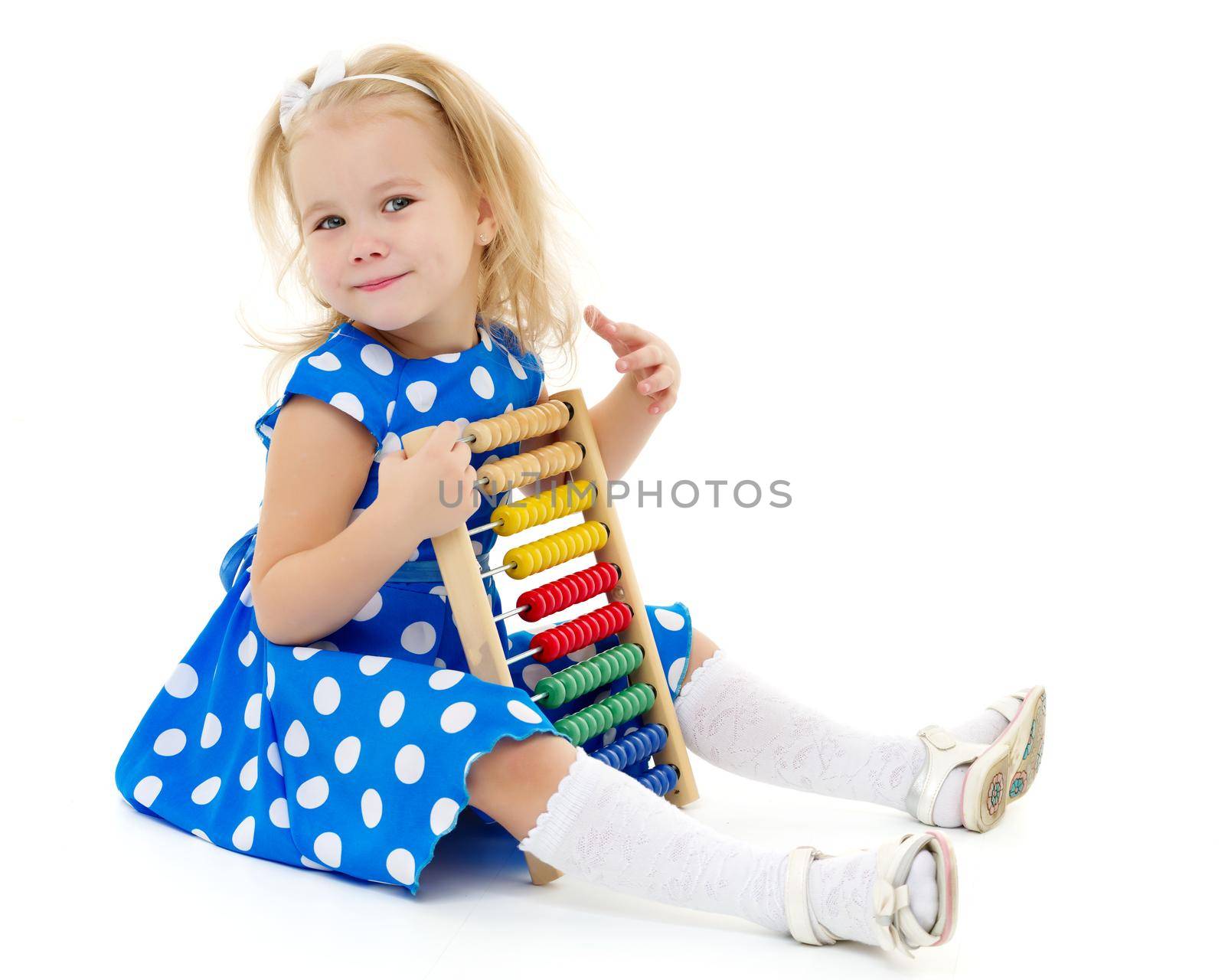 The girl counts on abacus by kolesnikov_studio