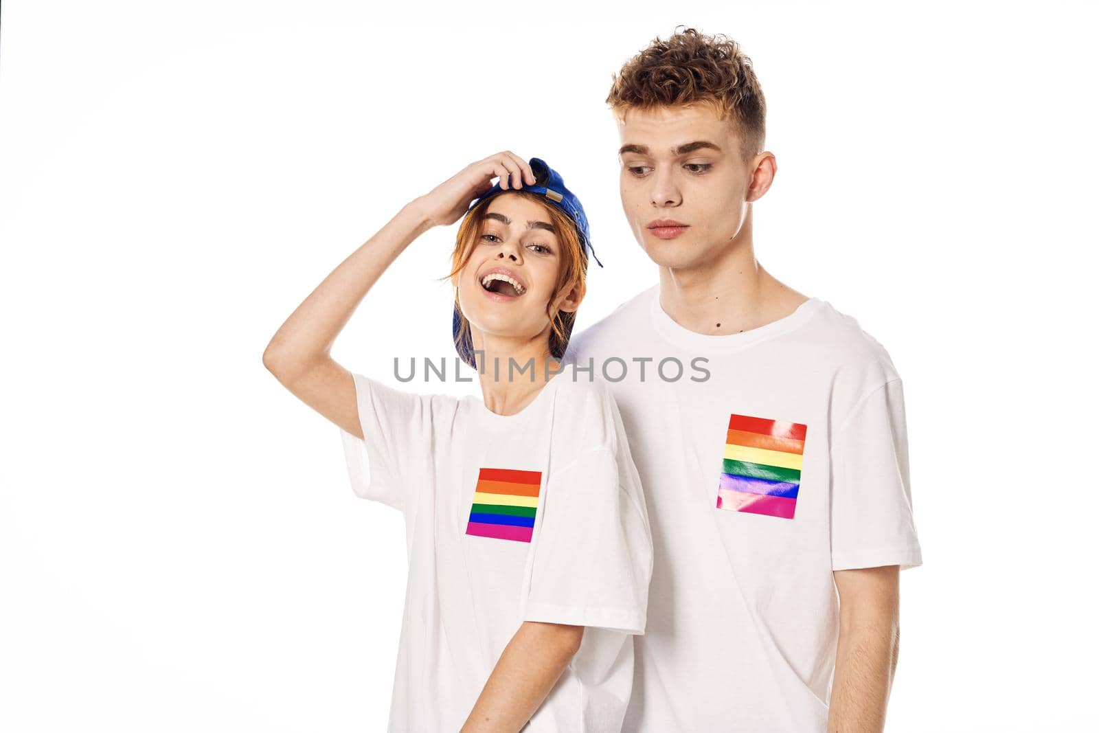 couple Flag lgbt transgender sexual minorities light background by Vichizh