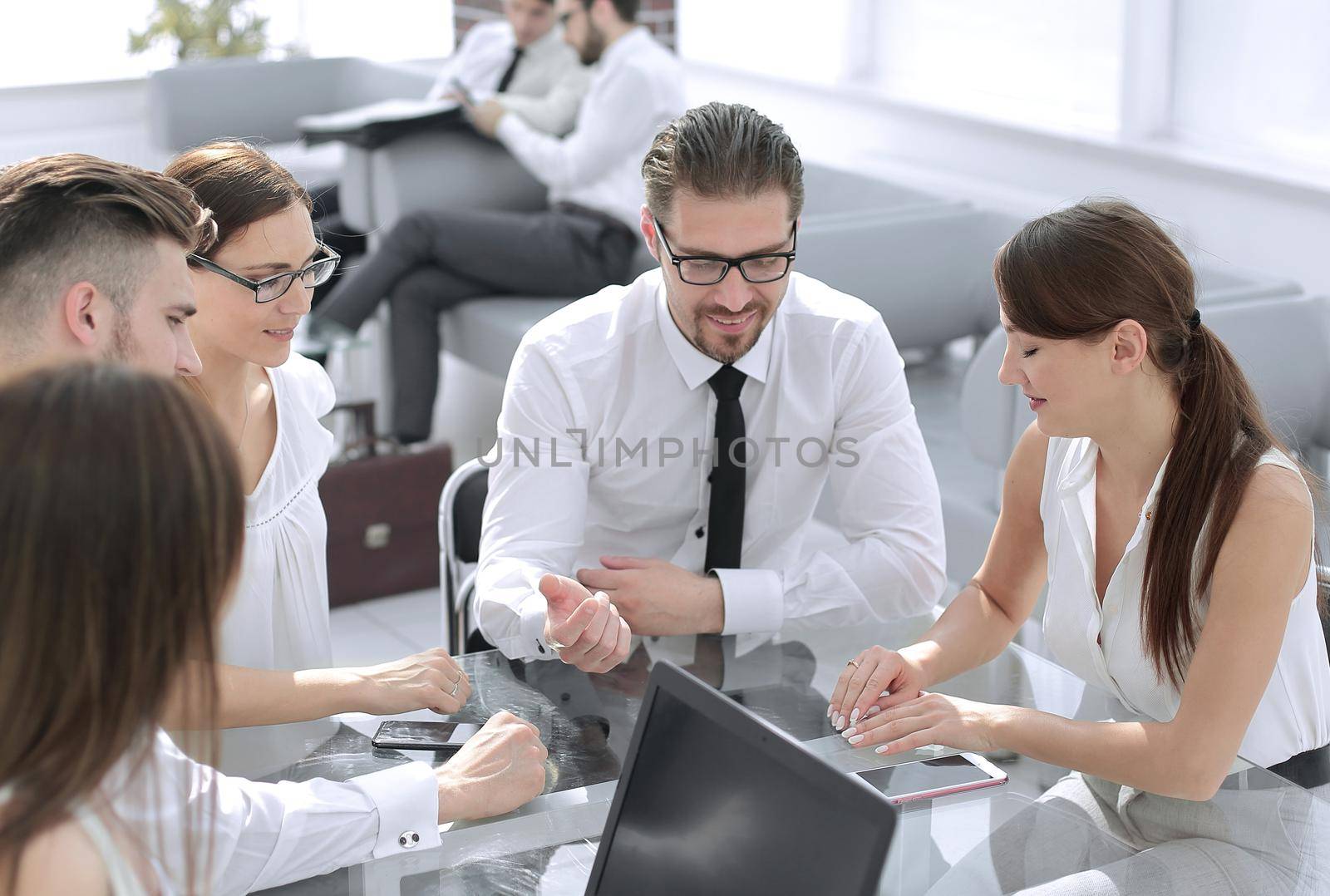 Bank employees hold a workshop.business concept