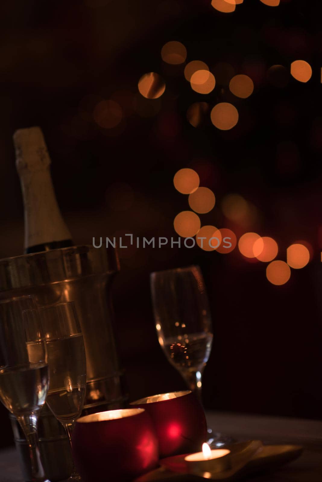 champagne on a wooden table by dotshock