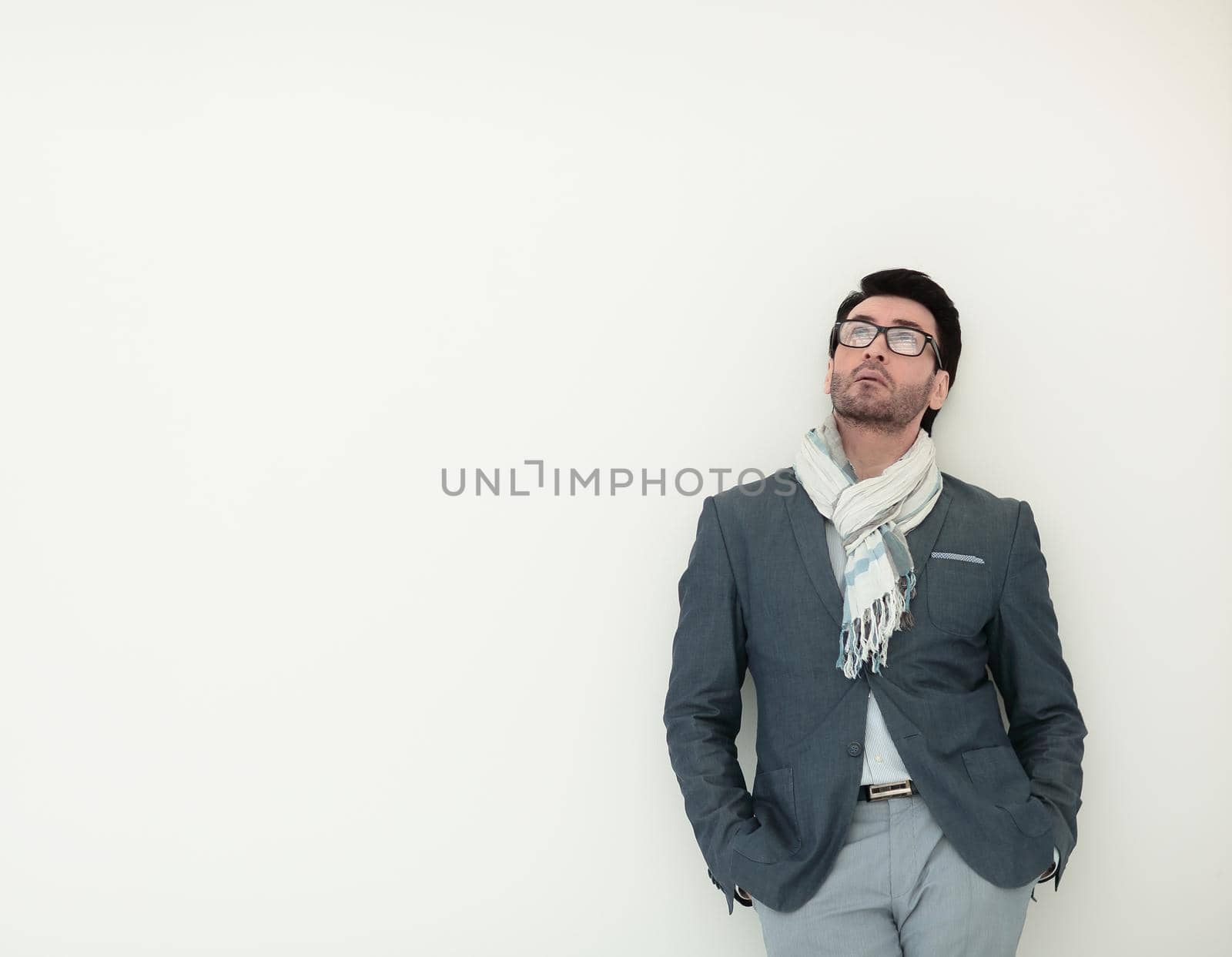 serious business man with glasses on white background.photo with copy space