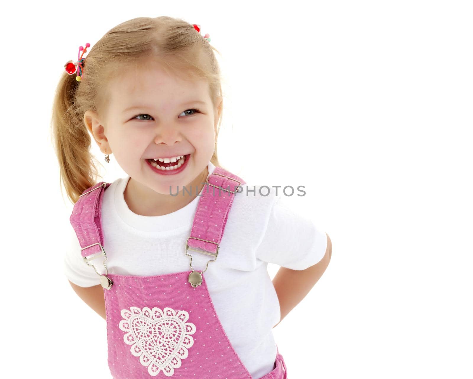 Beautiful little girl laughing. by kolesnikov_studio