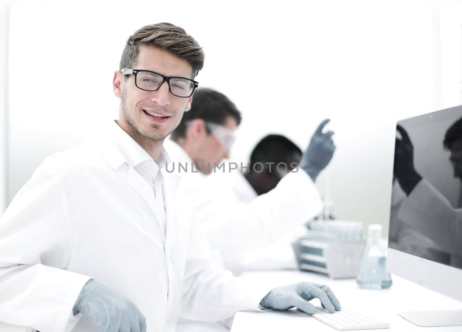 head of the research center sitting at his Desk.science and technology