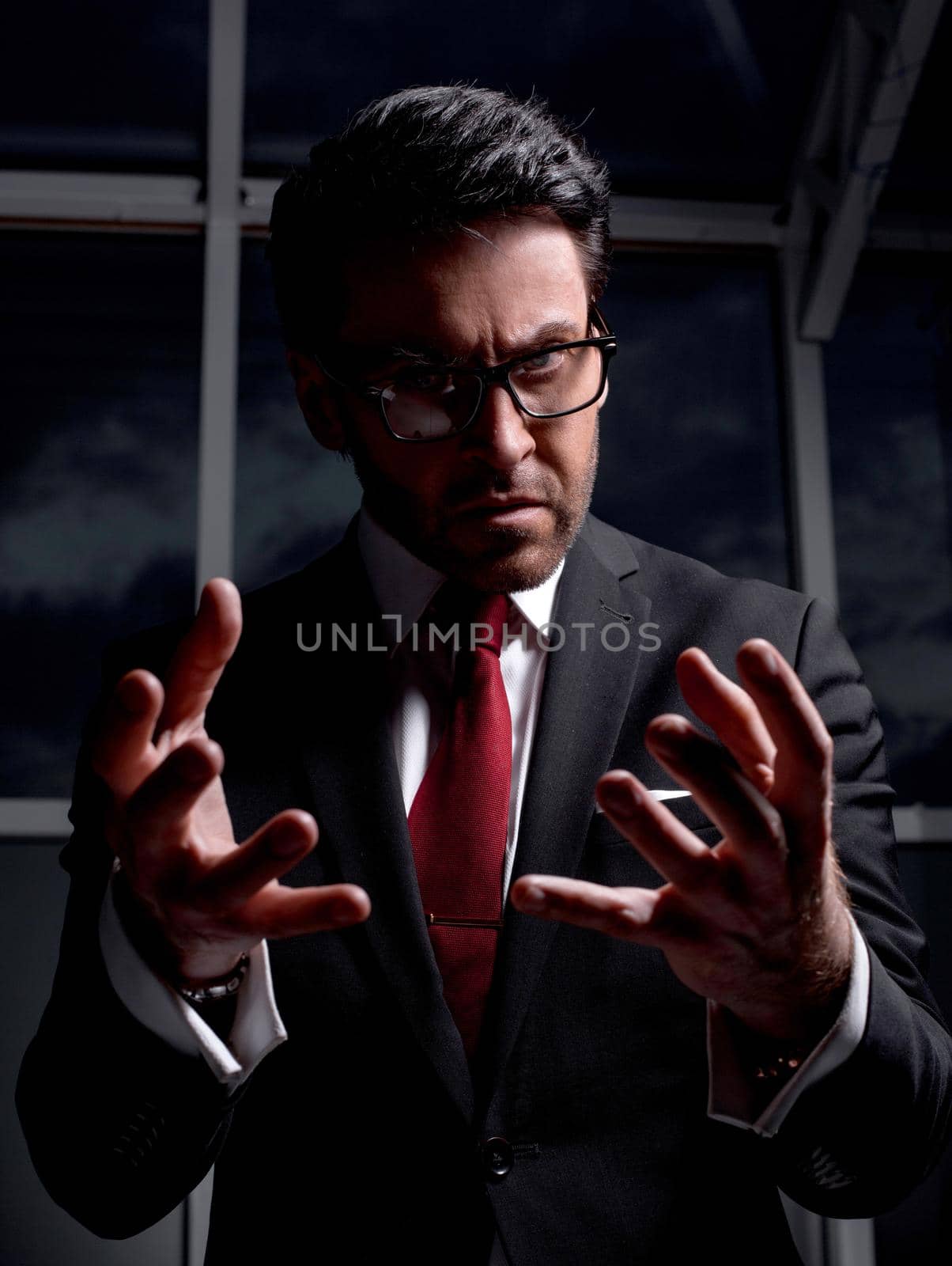 close up.portrait of an annoyed businessman .business people