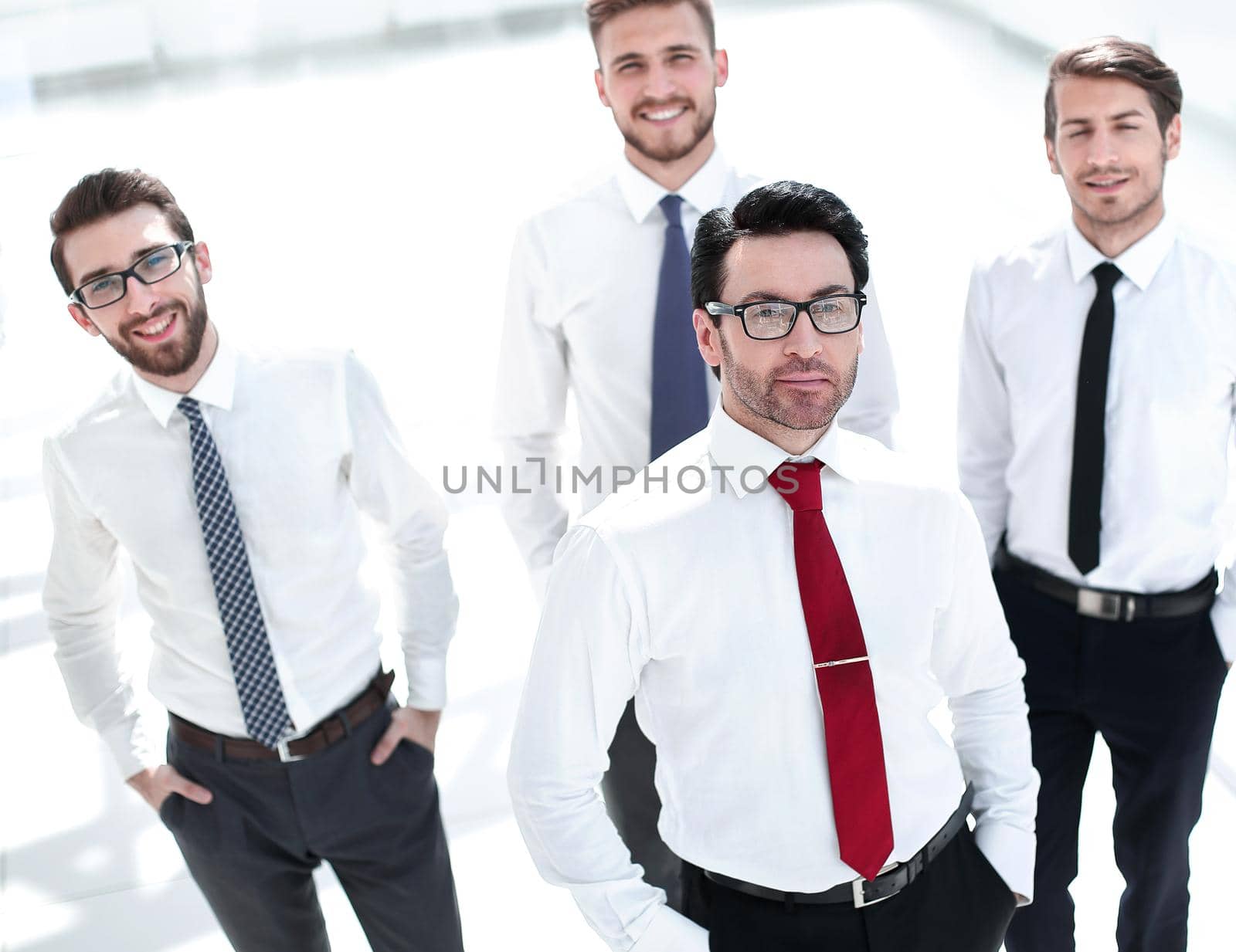 group of employees looking at a copy space .the concept of professionalism